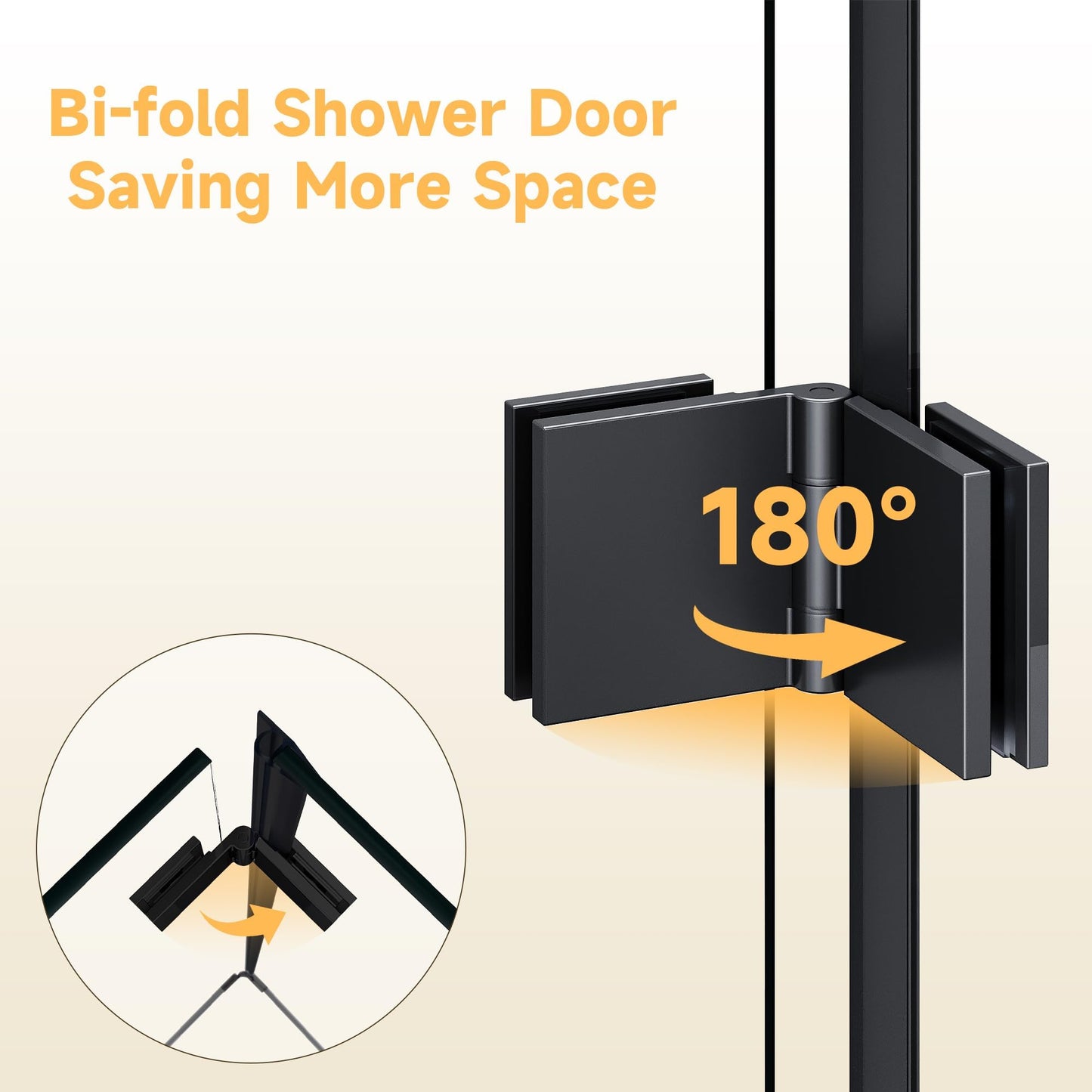SL4U Bifold Shower Door, 34" W x 72" H, 1/4" Tempered Glass Shower Door, Foldable Shower Glass Door, Easy to Clean, Matte Black Finish