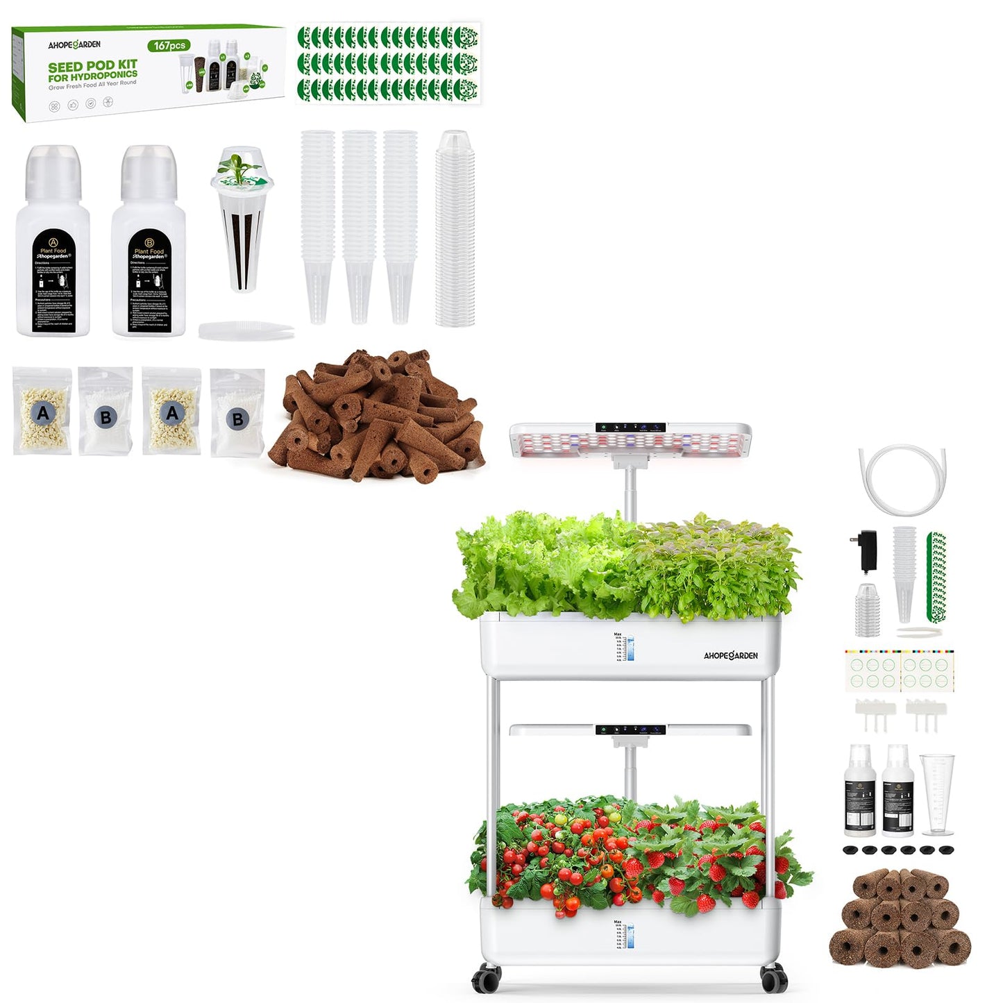 Hydroponics Growing System Indoor Garden with 167pcs Seed Compatible