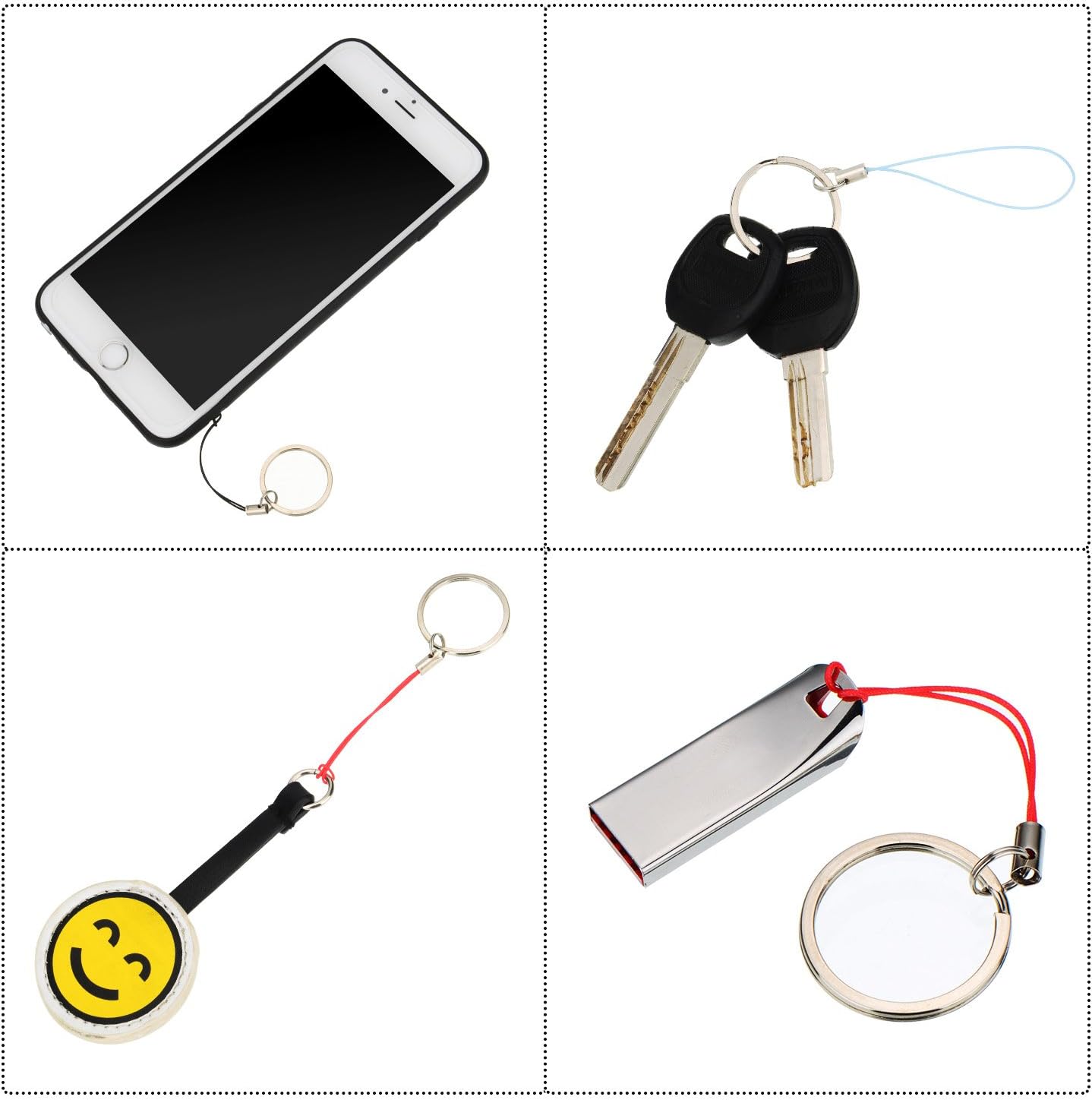 20 Mp3 4 Bememo Pieces Nylon Keychain Lanyard for USB Flash Drive Key Fob Lanyard with Color Strap String Bulk Short