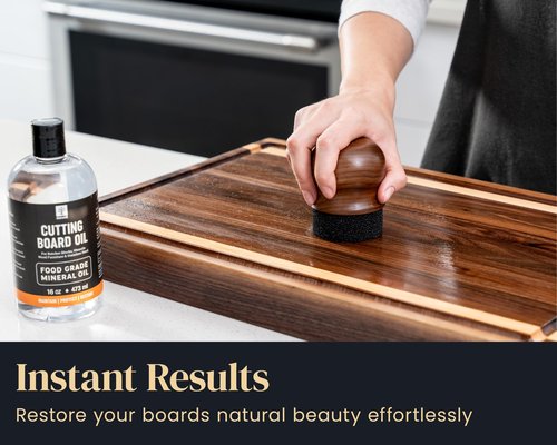 Mevell Cutting Board Oil Applicator, Great for Butcher Blocks, Counter Tops, Bamboo Cutting Boards and All Wooden Utensils - Sealing Wax, Cream & Conditioner Applicator, Walnut Wood Handle