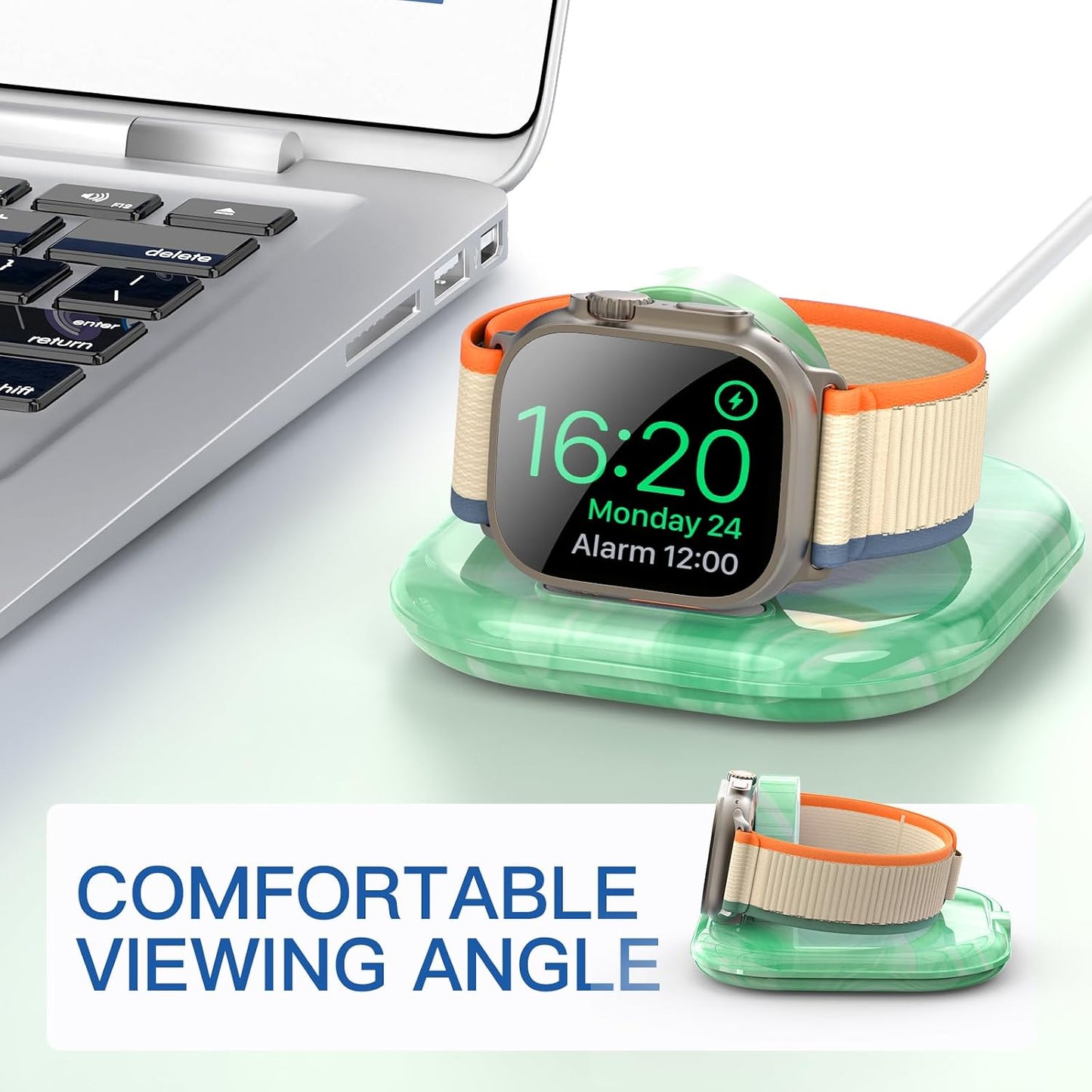 ZIKUREL 2/3/4/5/6/7/8/9/10/Ultra 1 2, for Apple Watch Magnetic Charging Dock - Fast Magnetic Charger Stand, Compatible