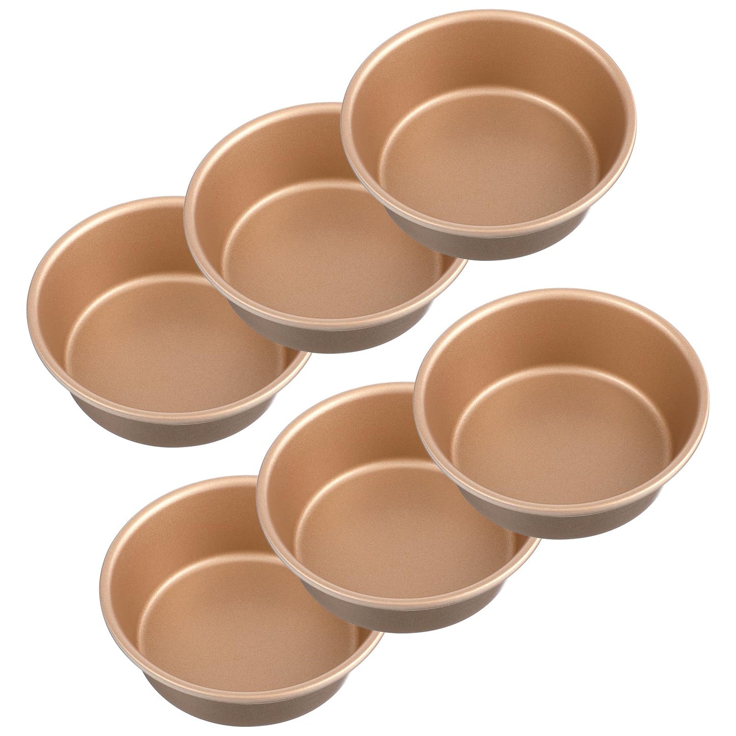 HOFURME 6 PCS Air Fryer Mini Pie Pan Tart Tins, Jumbo Muffin Cupcake Pan 4 Inch Air Fryer Hamburger Bun Mold, Non-Stick Air Fryer Egg Baking Pan Individual Mini Cake Pans for Baking
