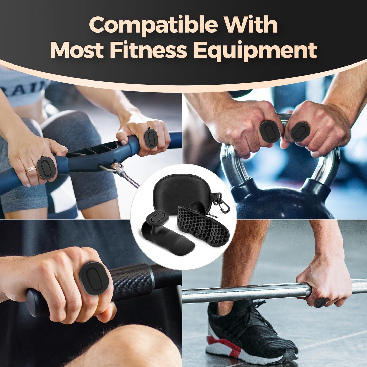 Kenilah Weight Lifting Gloves Rubber Gym Grips for Men Women, Weightlifting Anti-Slip Workout Grips for Weight Lifting, Dumbbell, Deadlift, Bar Pad Pull Up Grippers, Gym Training and Exercise (Gray)