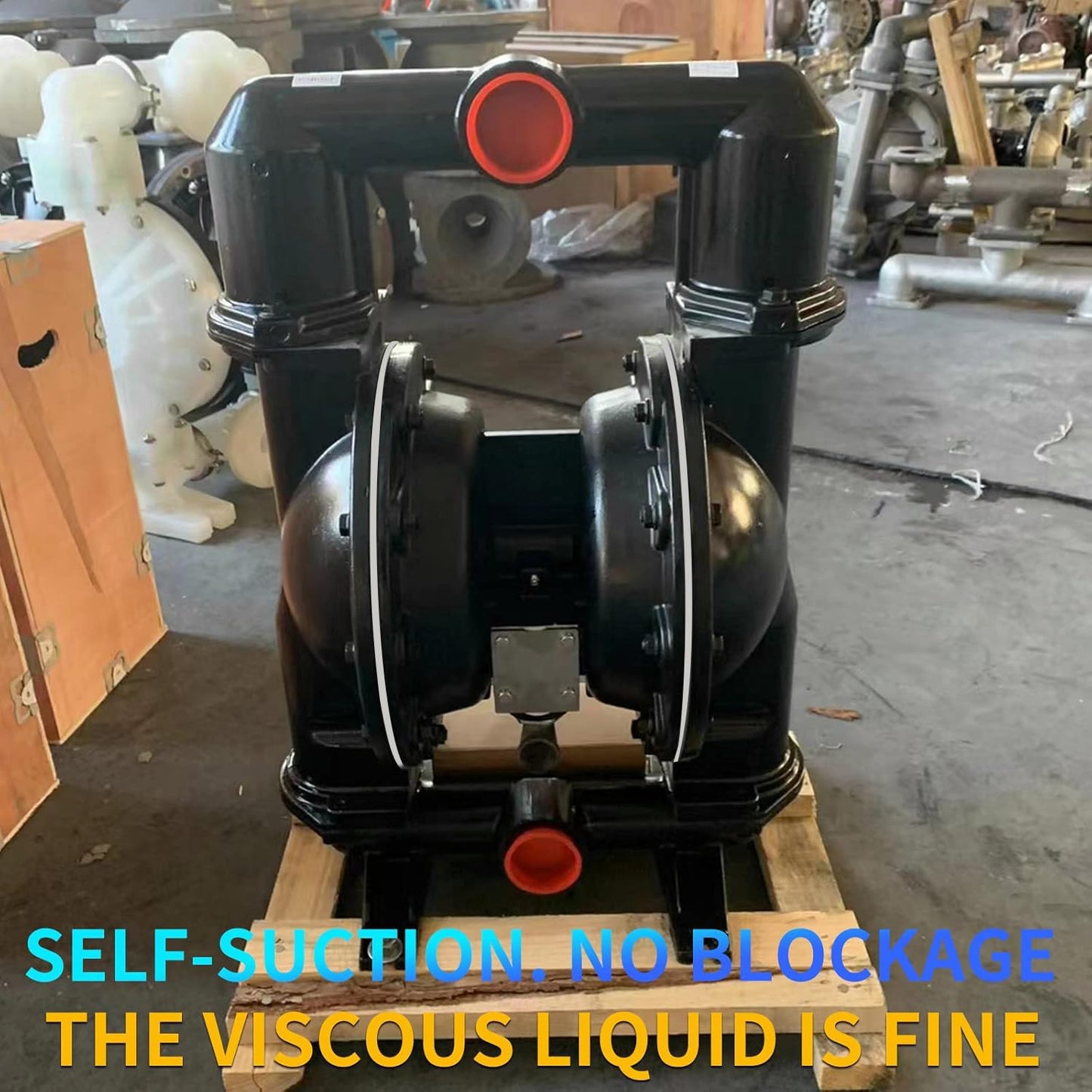 Pneumatic double diaphragm pump 2 inch inlet/outlet 172 gpm Aluminium fluid delivery pump for chemical and industrial waste oil fuel up to 120 psi aluminum alloy (QBY4-50Al)