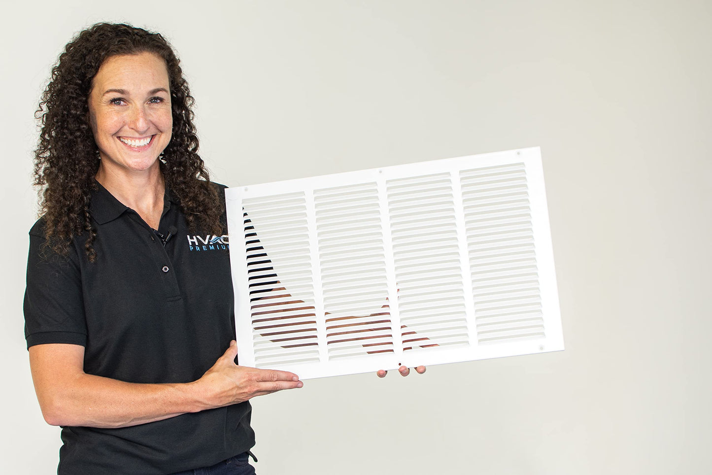 HVAC Premium 18'' x 24'' [Duct Opening] Flat Stamped Steel Return Air Grille - Sidewall and Ceiling - HVAC Vent Duct Cover - Brown [Outer Dimensions: 19.75''w X 25.75''h]