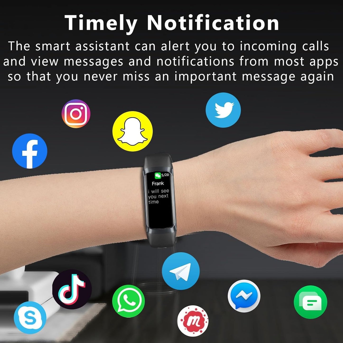 BSLIZHEN Fitness Tracker with 24/7 Blood Oxygen Heart Rate and Sleep Monitor,IP68 Waterproof,1.10''AMOLED Touch Color Screen,Step Counter Health Activity Trackers for Women Men (Black)