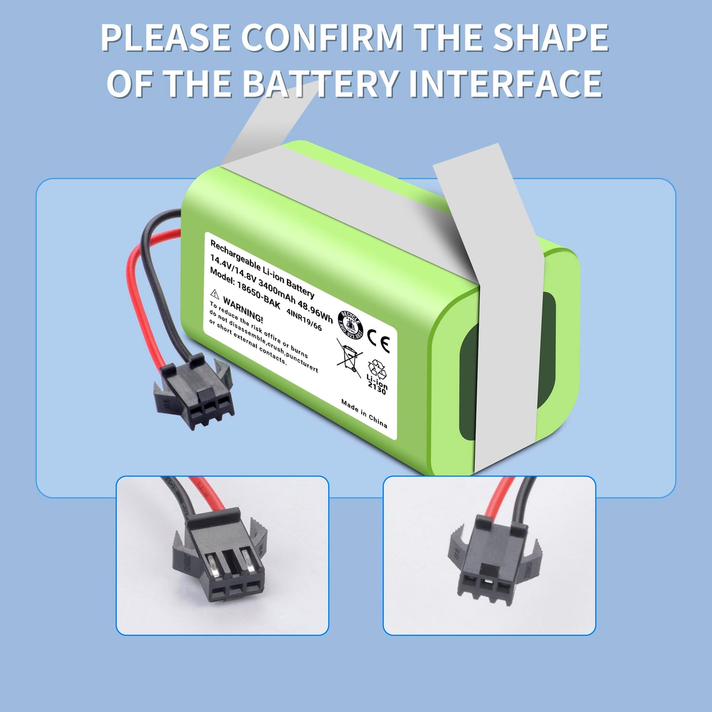 TZRONG 3400Mah Battery for Lefant M210 M210B M210P M213 M213S Series Robot Vacuum Cleaner 14.4V 36.3Wh with Installation Tools Vacuums