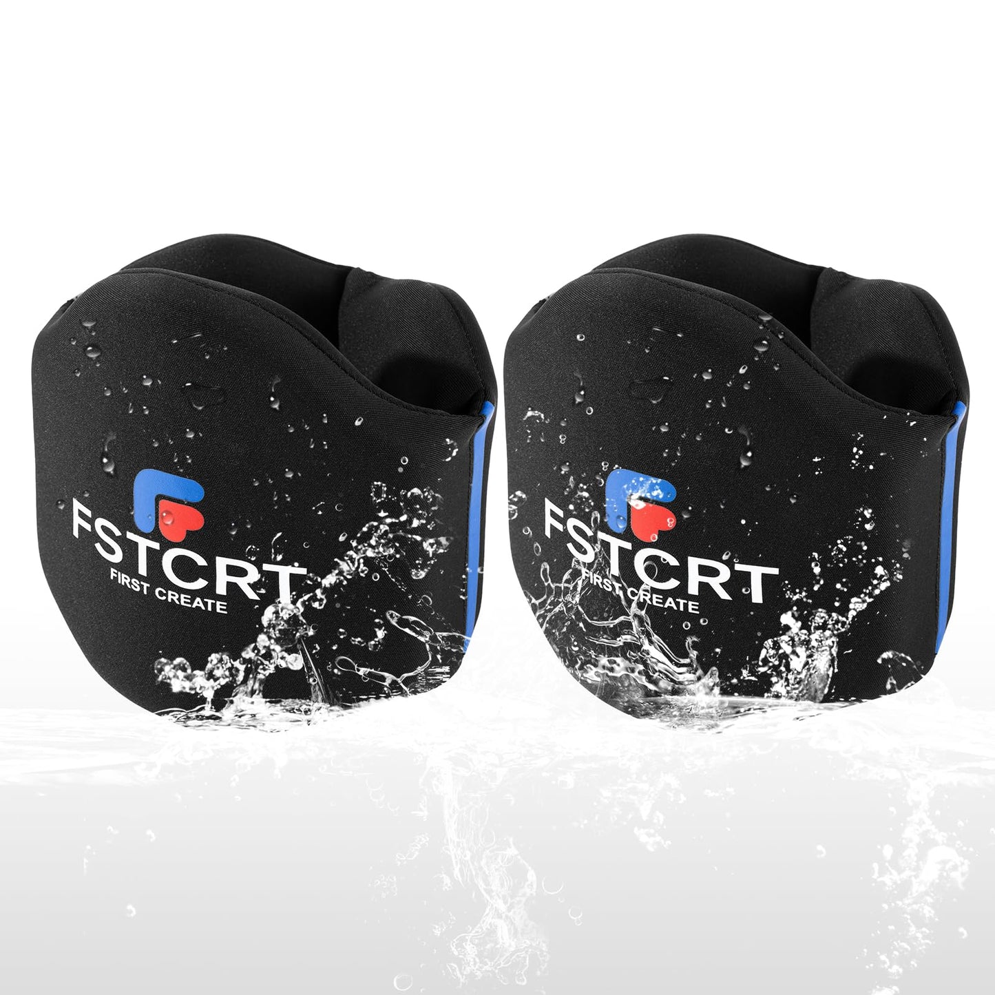 Fstcrt 2 Pcs Foam Aquatic Cuffs Exercise Equipment, Water Aerobics Float Ring with Adjustable Webbing, Pool Exercise Workout Set, Water Ankle Ring for Adults