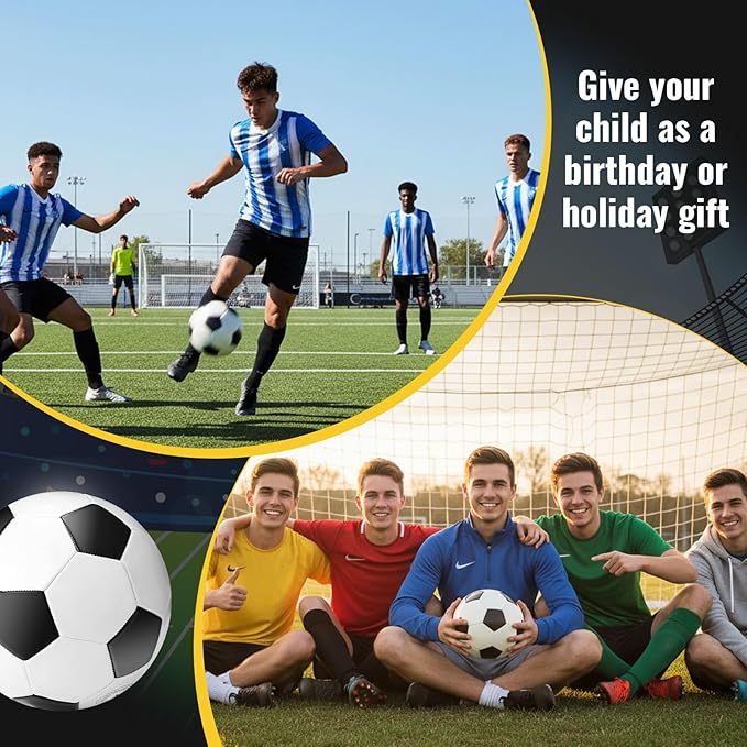 Jerify 4 Pcs Sport Balls Set Official Size Athletic Balls Include Soccer, Football, Basketball, Volleyball for Indoor Outdoor Game Youth Adult Operation Christmas Ball Gifts