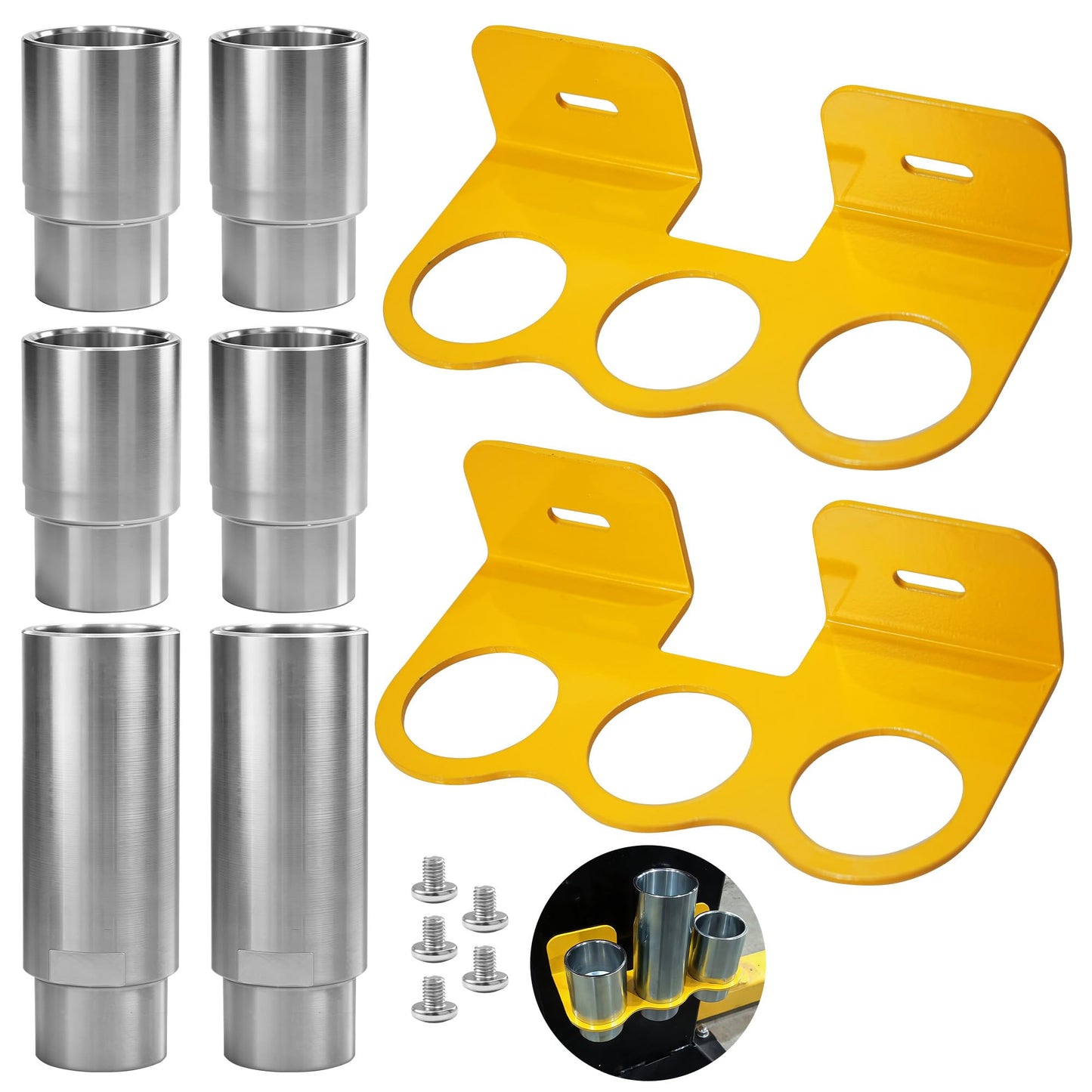 10315 Stack Truck Adapter Kit Compatible with Challenger Lifts CL10 E10 VS10, Includes (4) 3" & (2) 6" Stack Adapters with Organizer, 2.36" (60mm) pin Dia Fit for Challenger Two Post Automotive Lifts