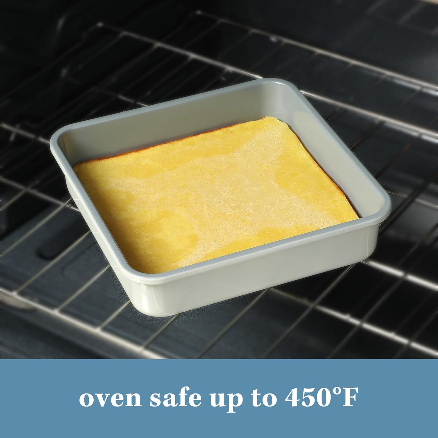 Sur La Table Nonstick Rectangular Cake Pan - 9 Inch, PFOA & PFAS Free, Linen White Finish