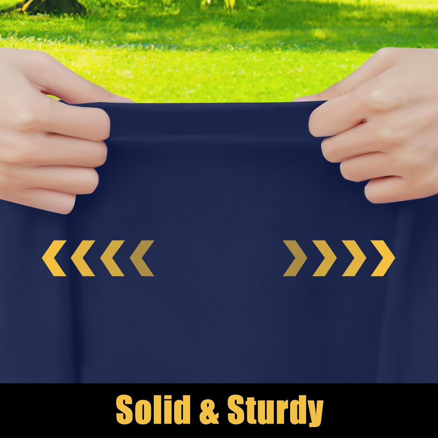 Smiry Rectangle Picnic Table Cloth, Waterproof Elastic Fitted Tablecloths for 6 Foot Tables, Washable Polyester Table Cover for Camping, Indoor and Outdoor (Navy, 30"x72")