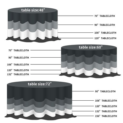 Fokitut 6 Pack Waterproof Round Tablecloth, 120 Inch, Stain Resistant and Wrinkle Polyester Table Cloth, Fabric Table Cover for Kitchen Dining, Wedding, Party, Holiday Dinner-White