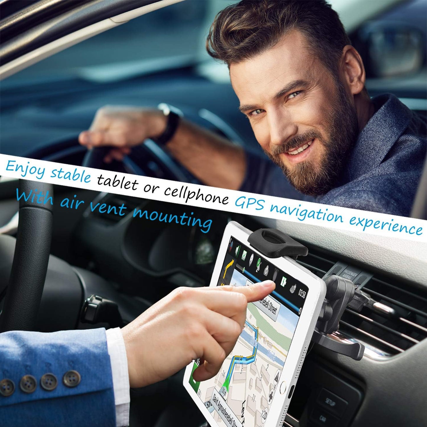 Randconcept Garmin Air Vent GPS Mount | Compatible with Nuvi, RV, Dezl, Drive, Drivesmart, Driveassist and More