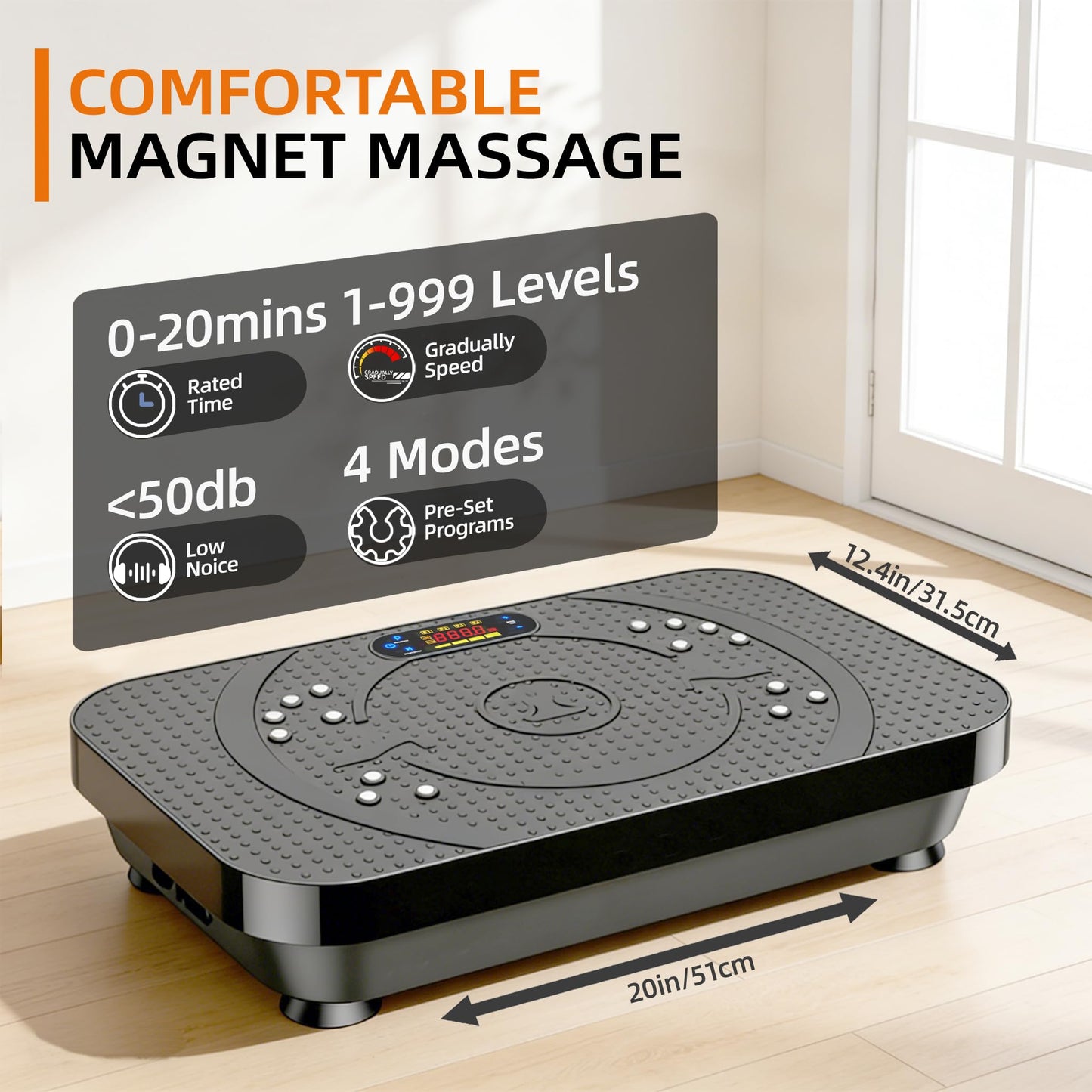 PBYRD Vibration Plate Exercise Machine -Full Body Shaker with Auto Mode, Acupressure Massage & Silicone Pedal, for Lymphatic Drainage, Weight Loss & Fat Burning, Home Fitness Equipment for Woman & Men