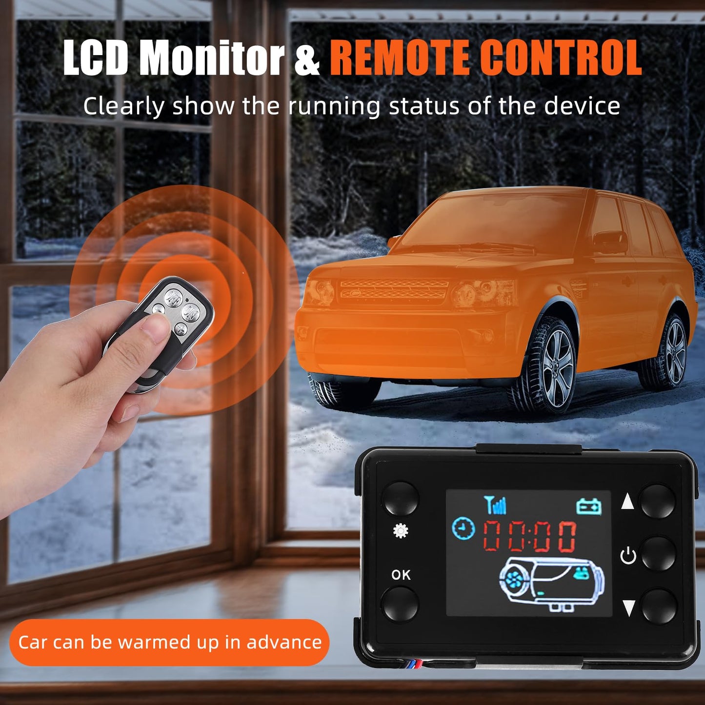 5KW Diesel Air Heater,Diesel Heater All In One 12V With Lcd Display, Remote Control,Silencer, Fast Heating,for Rv Truck, Boat, Camper, Car Trailer, Motorhomes, Caravans
