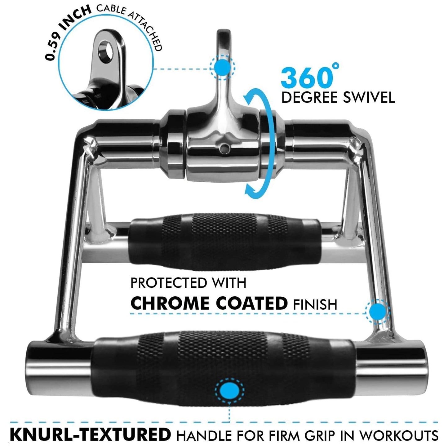 Double D Handle, Cable Machine Handle Attachments, Pull Down Exercise Handles of Home Gym Accessories
