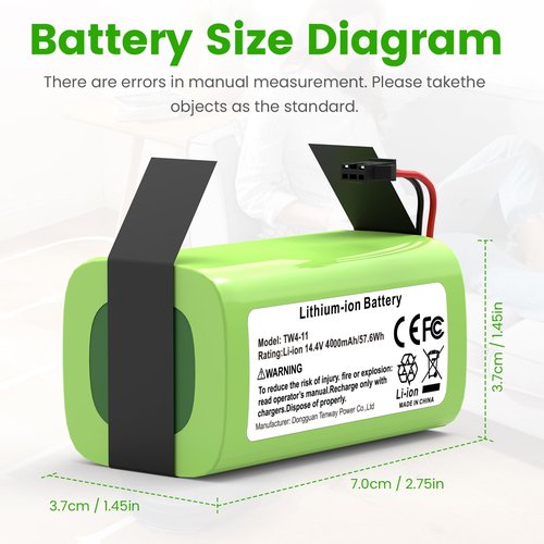 Labtec 14.4V 4000mAh Replacement for Eufy Battery RoboVac 11, 11S, 11S, MAX, 30, 15C, 15T, 12, 35C and Ecovacs Deebot N79S, DN622 Vacuum Cleaner Battery