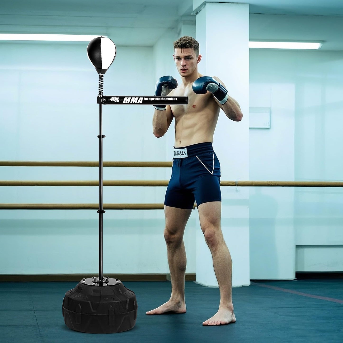 360° Spinning Speed Punching Bag - Adjustable Free-Standing Boxing Trainer for Home Gym, Adults, Boost Reflexes, Endurance & Coordination