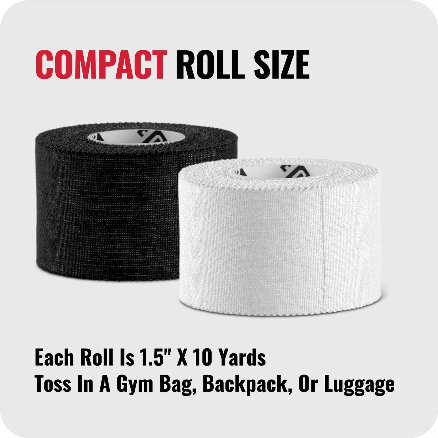 RockTape Athletic Tape for Joint Support – Tearable Sports Tape for Wrists, Ankles, Fingers – Hypoallergenic, Sweat-Resistant, Easy to Apply, 1.5" x 10 Yards, Black, 2 Pack