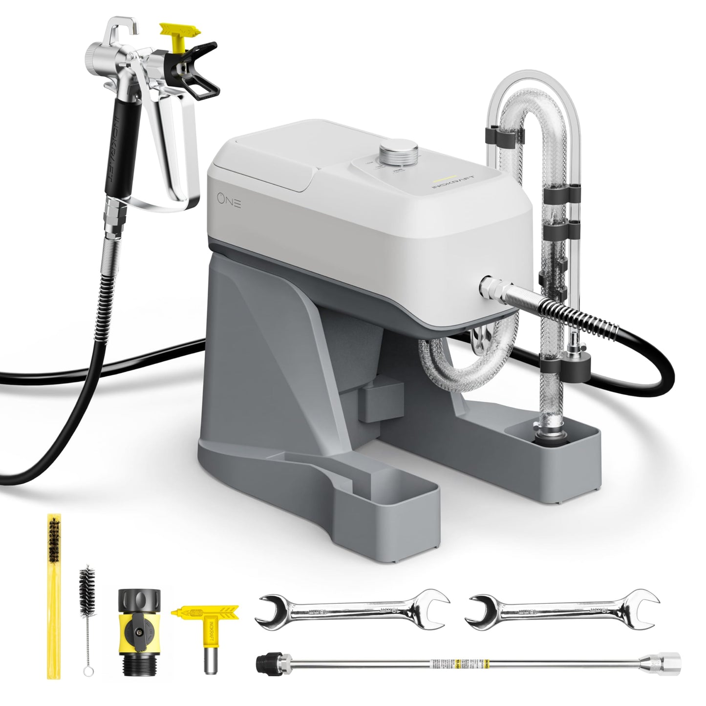 InoKraft ONE Airless Paint Sprayer, One-Button Easy Control, Pro Finish with Minimal Overspray, Thinning-Free & High Efficiency for DIY Home Interior, Exterior, Fences & Decks, All in One Kit