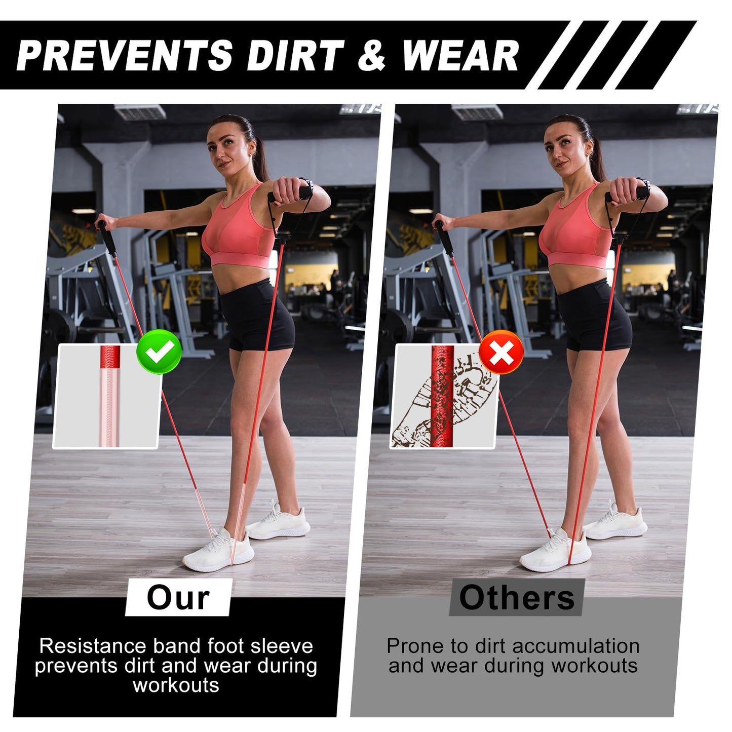 AlpinexFit Resistance Bands for Working Out,150LBS Exercise Bands with Handles,Workout Bands for Men Women, Fitness Bands Set for Muscle Training, Strength, Slim, Yoga, Home Gym Equipment