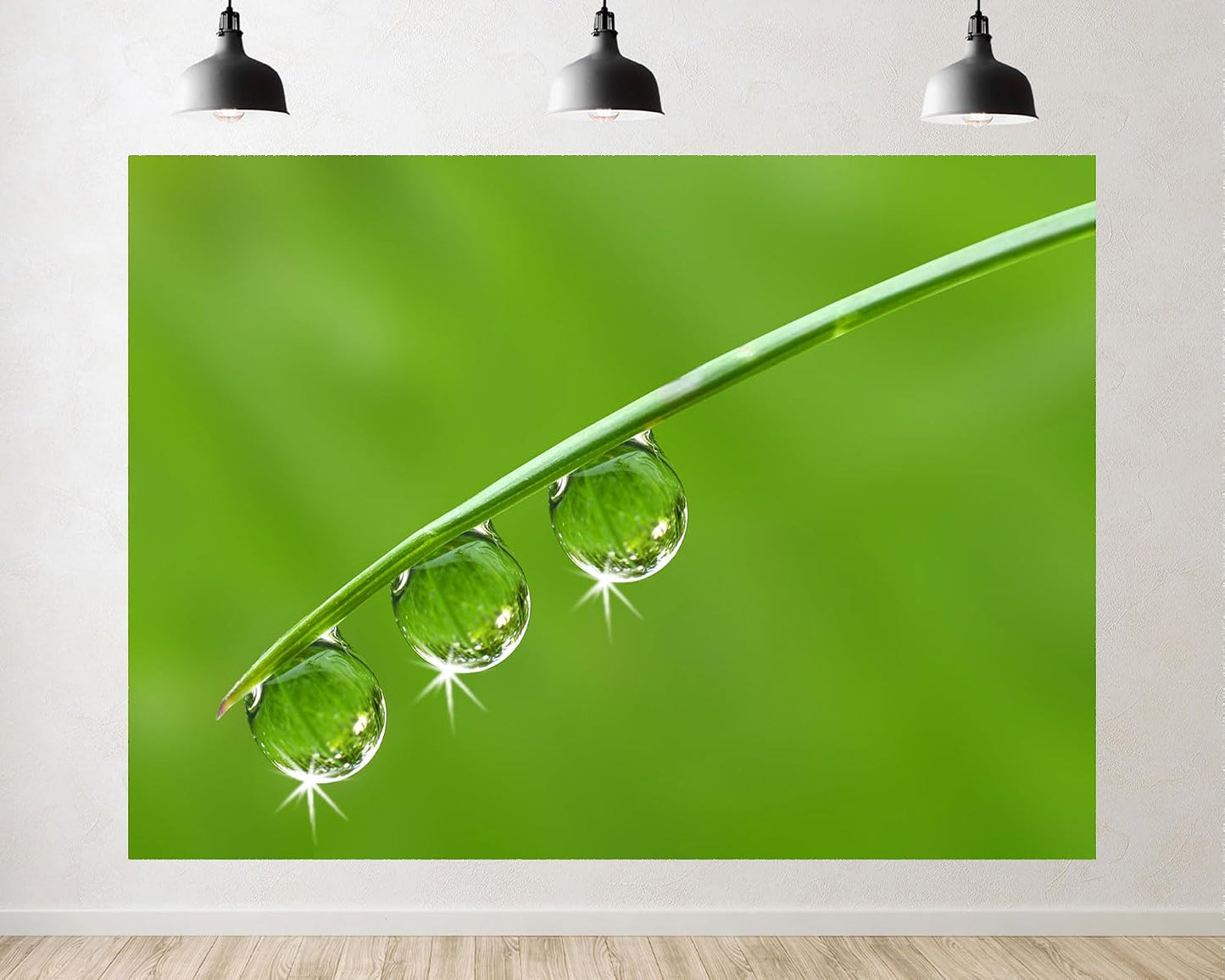 TryKid 5x3ft Green Dewdrop Grass Backdrop Sparkling Water Drop Blade Photography Background Fresh Spring Nature Event