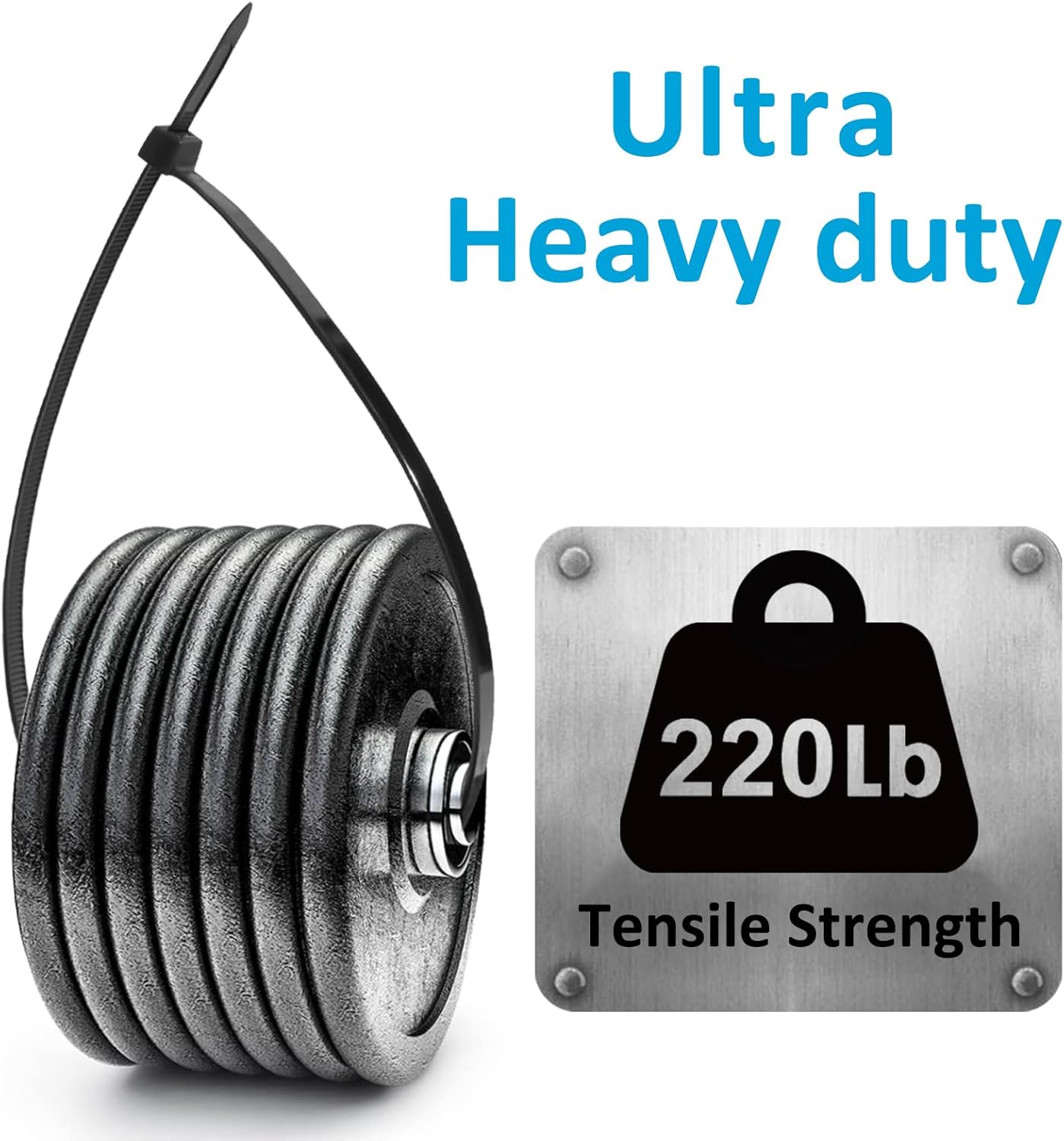 ANOSON 24 inch (40 Pack), 220 lbs, Large Zip Ties Heavy Duty Outdoor Heavy Duty Zip Ties Black, by