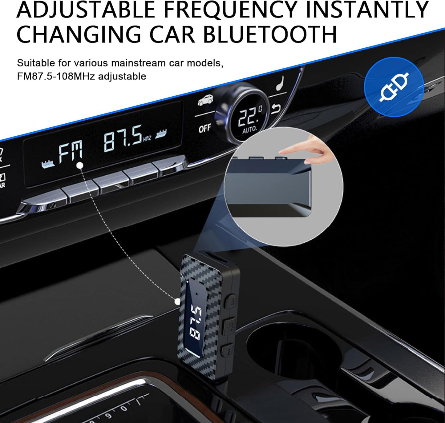 MOXRUQ 5.3 3.5mm USB Bluetooth Receiver for Car, Bluetooth Wireless Audio Adapter, USB Power Supply Aux Jack Adapter