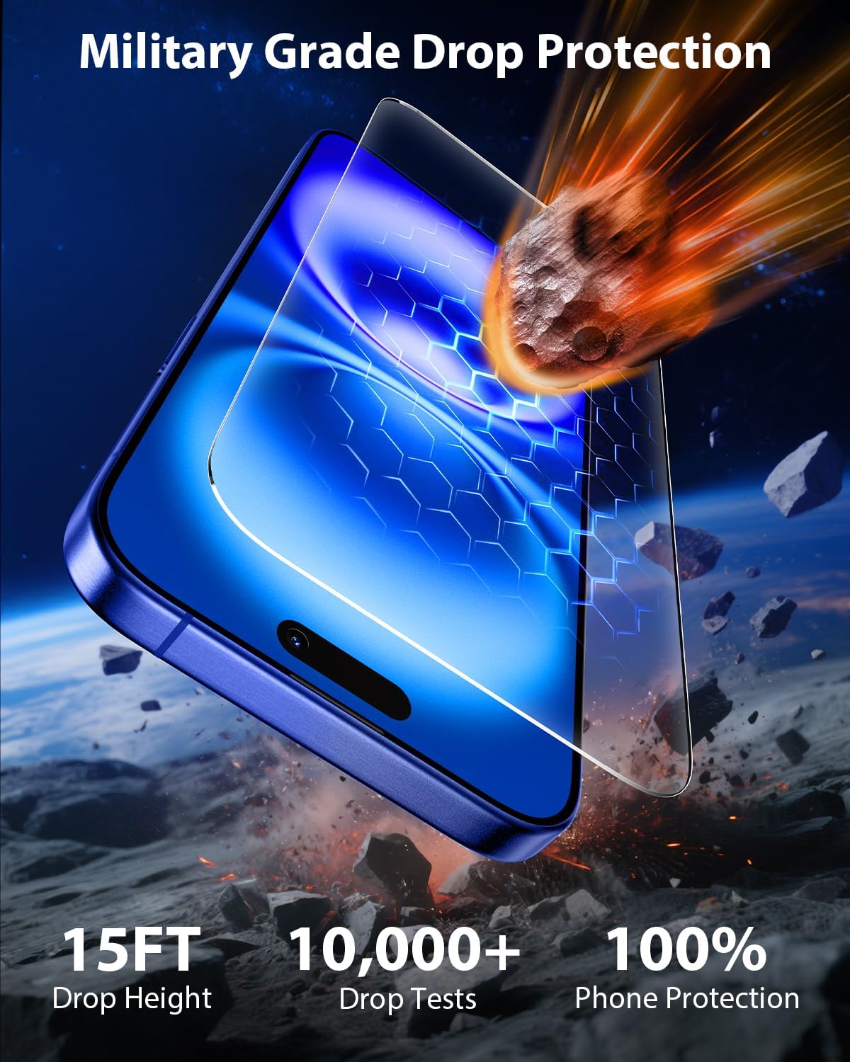 3 Pack 16/ 15 6.1", [9H+ Mkeke Screen Protector for iPhone iPhone Tempered Glass] [Easy Installation