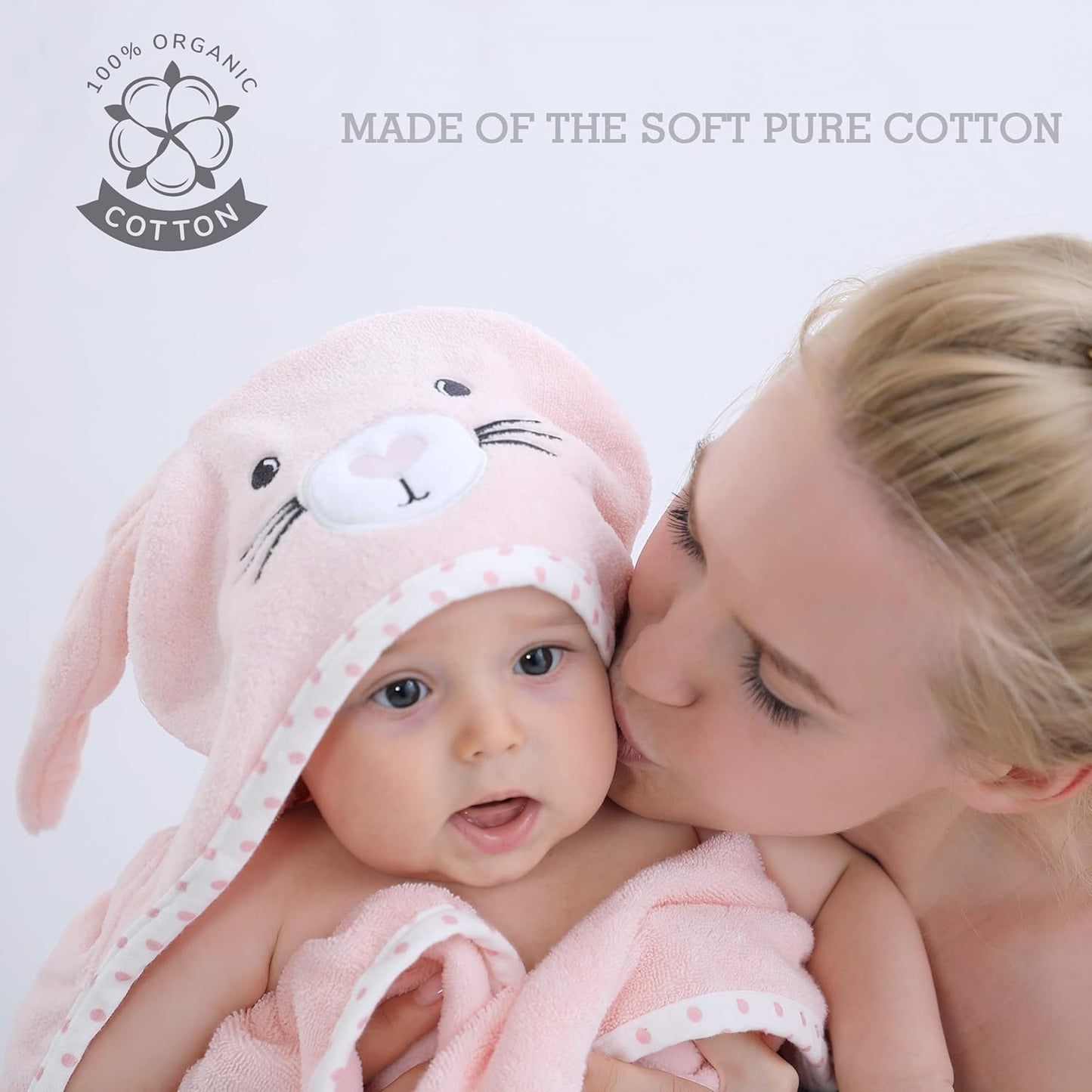 TBEZY Baby Hooded Towel - Ultra Soft Thick Cotton with Unique Bunny Design for Newborns