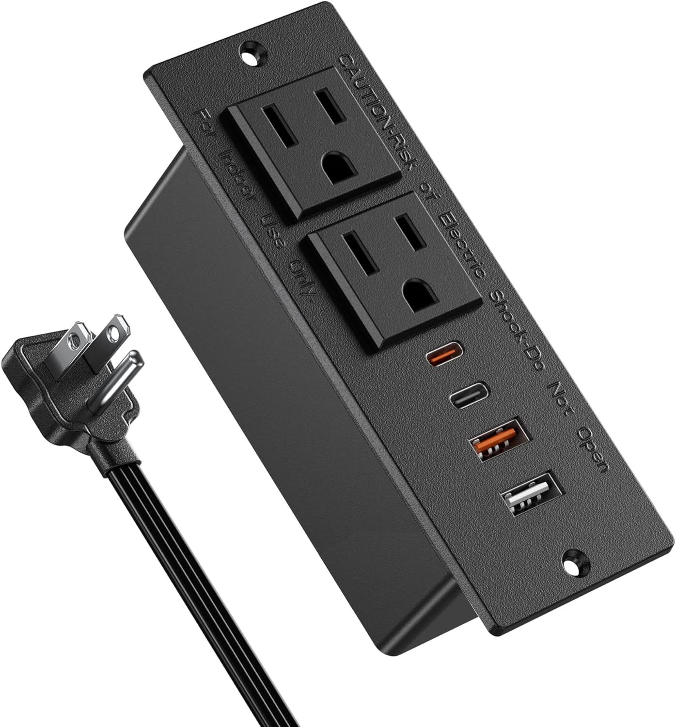 Jgstkcity 30W Outlet,2 4 Strip,3FT Recessed Power Strip USB C,Furniture Flush Mount Desk Outlets USB Ports,Recessed