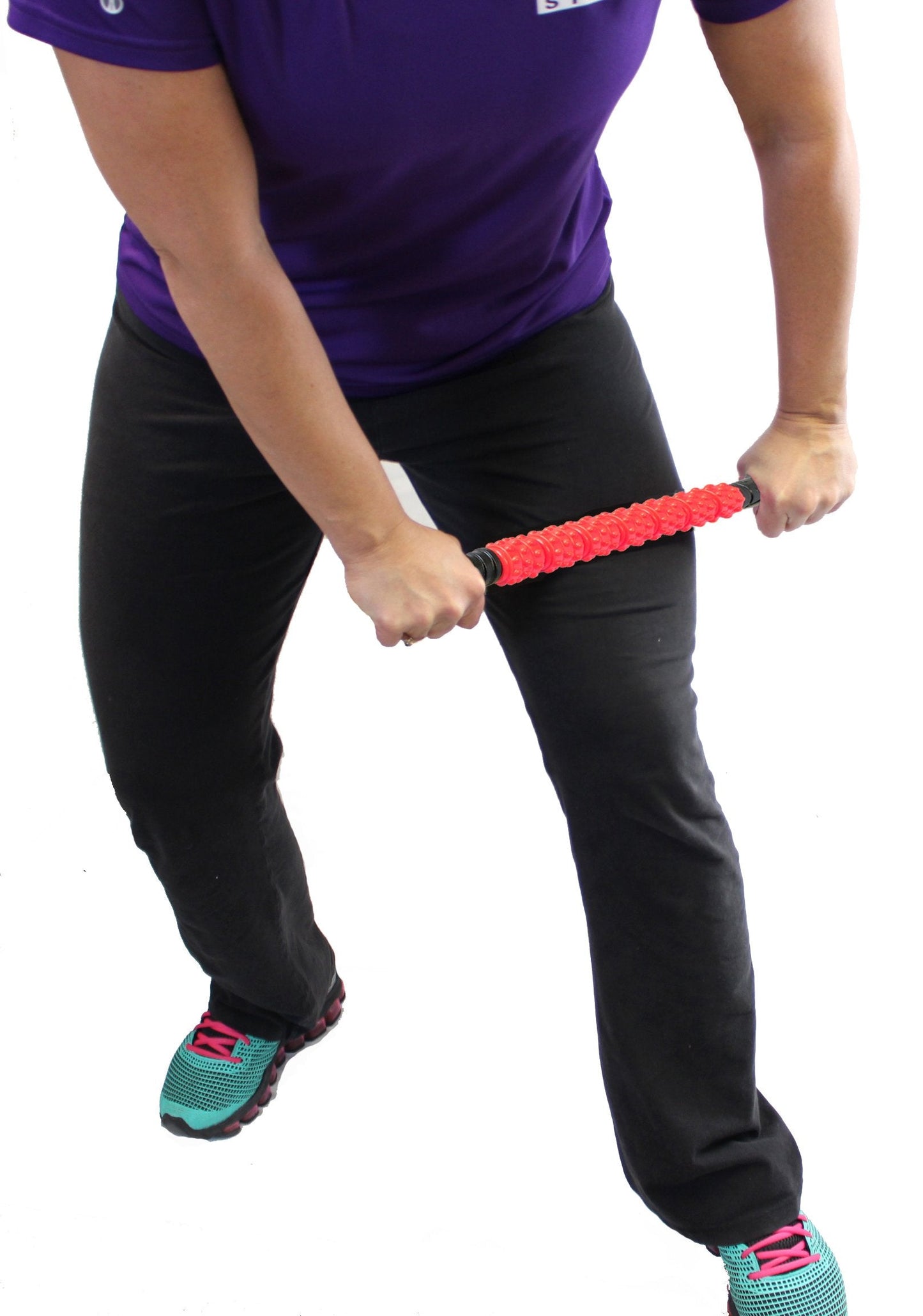 The Muscle Roller Stick, Massage for Legs | Great Gifts for Runners Men/Women, Athletes, Exercise - Shin Splints, Trigger Point - Red Elite Hard, 17"