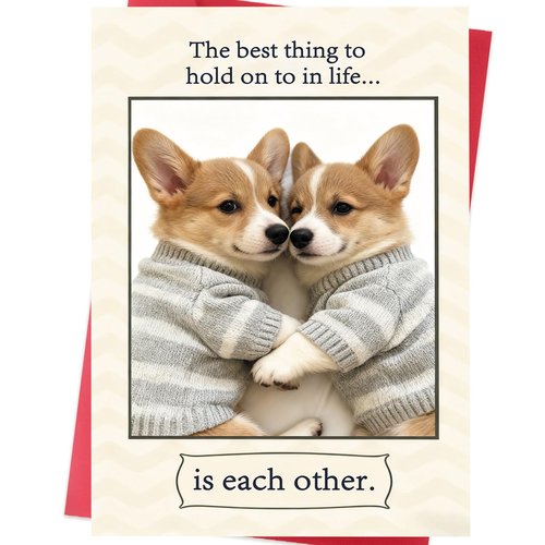 ICOOLYI Cute Dog Valentines Day Card for Husband, Wife, Boyfriend or Girlfriend – Romantic Valentines Gift for Him or Her