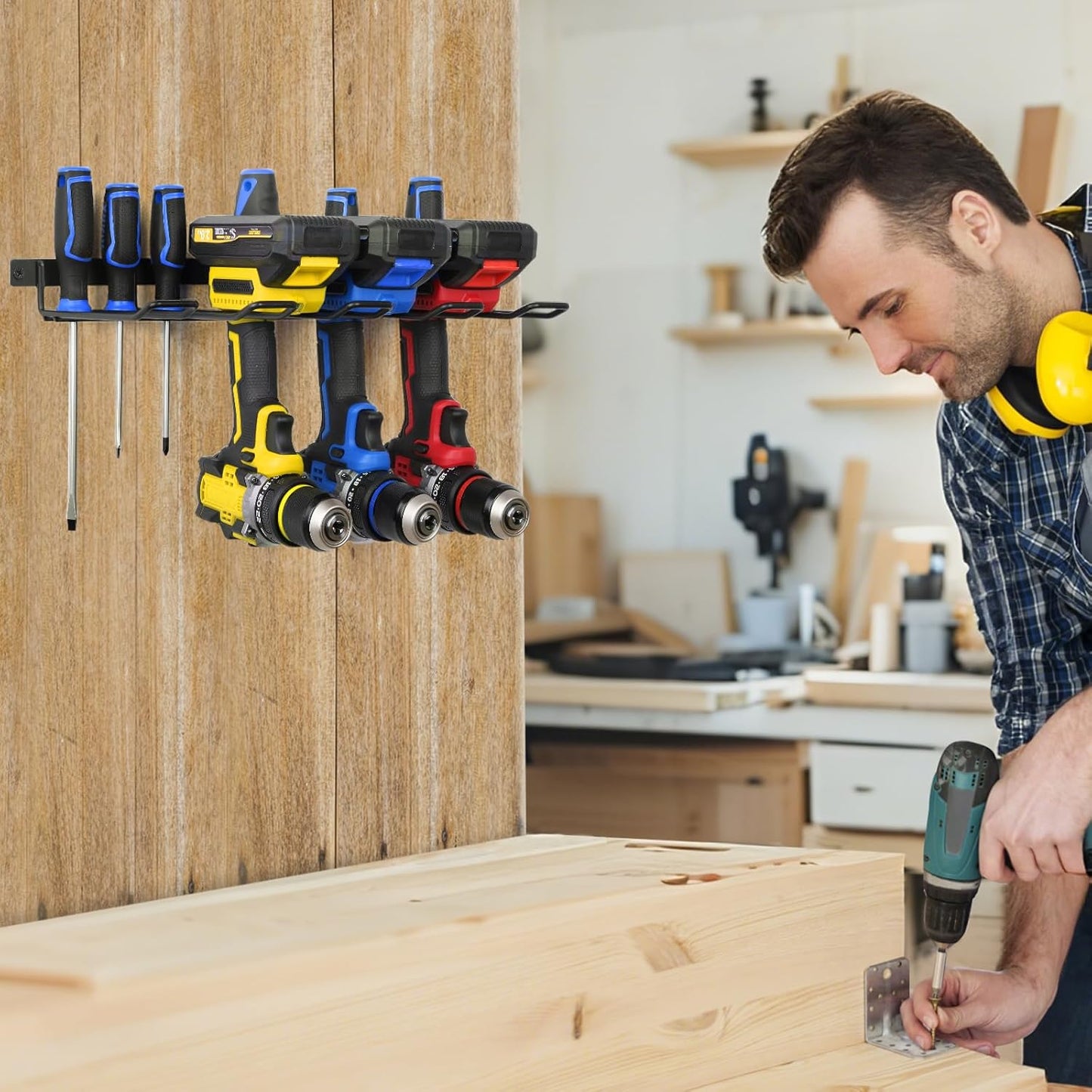 Reliahom Power Tool Organizer - Heavy Duty Cordless Drill Holder Wall Mount | Quick Installation, 1 Pack
