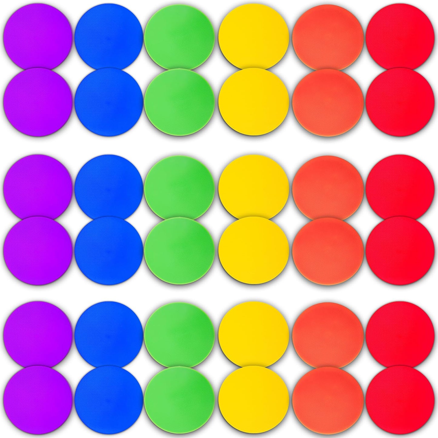 PIKZH 36 Pcs Poly Spot Markers 9 inch Non-Slip Rubber Agility Training Markers Floor Dots Flat Field Cones for Football Basketball Soccer School Exercise Drills Gym Dance Practice