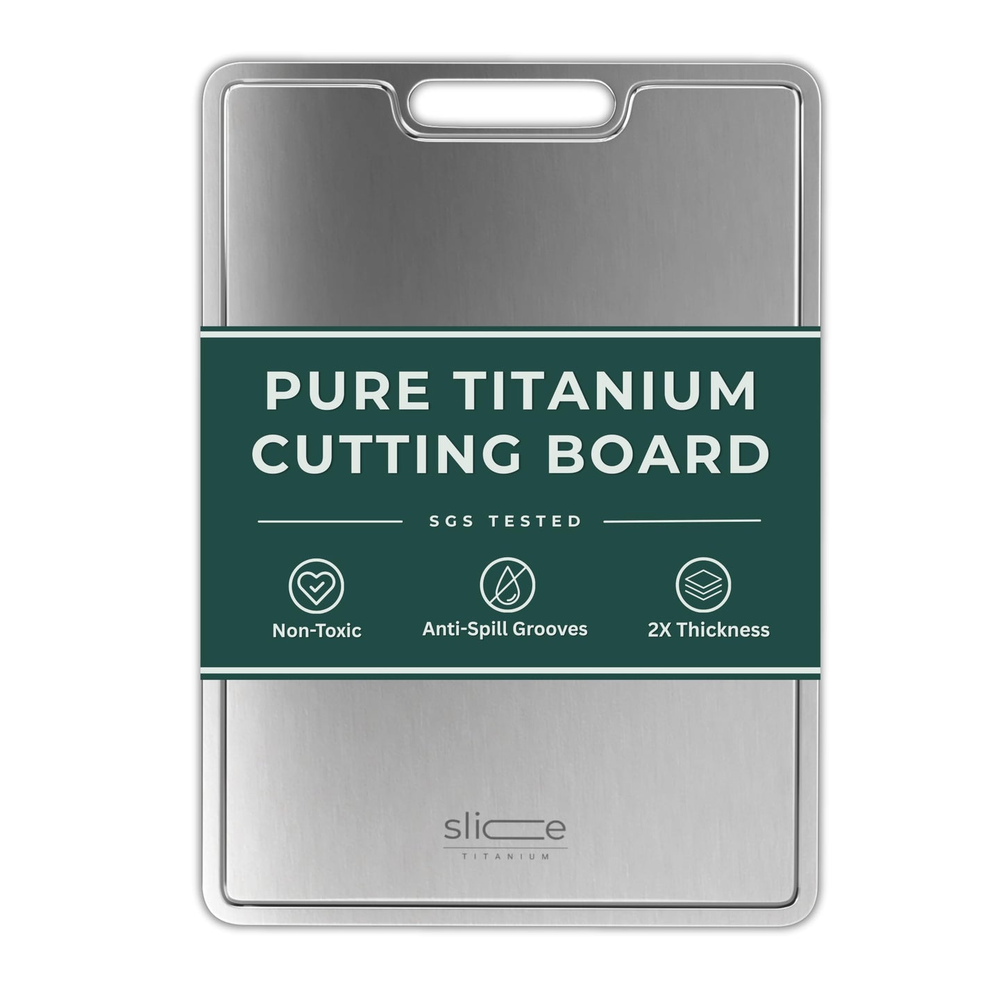 Real Titanium Cutting Board for Kitchen, Pure Titanium Large 15x11 Metal Cutting Boards for Meat and Vegetables, Food Safe, Dishwasher Safe