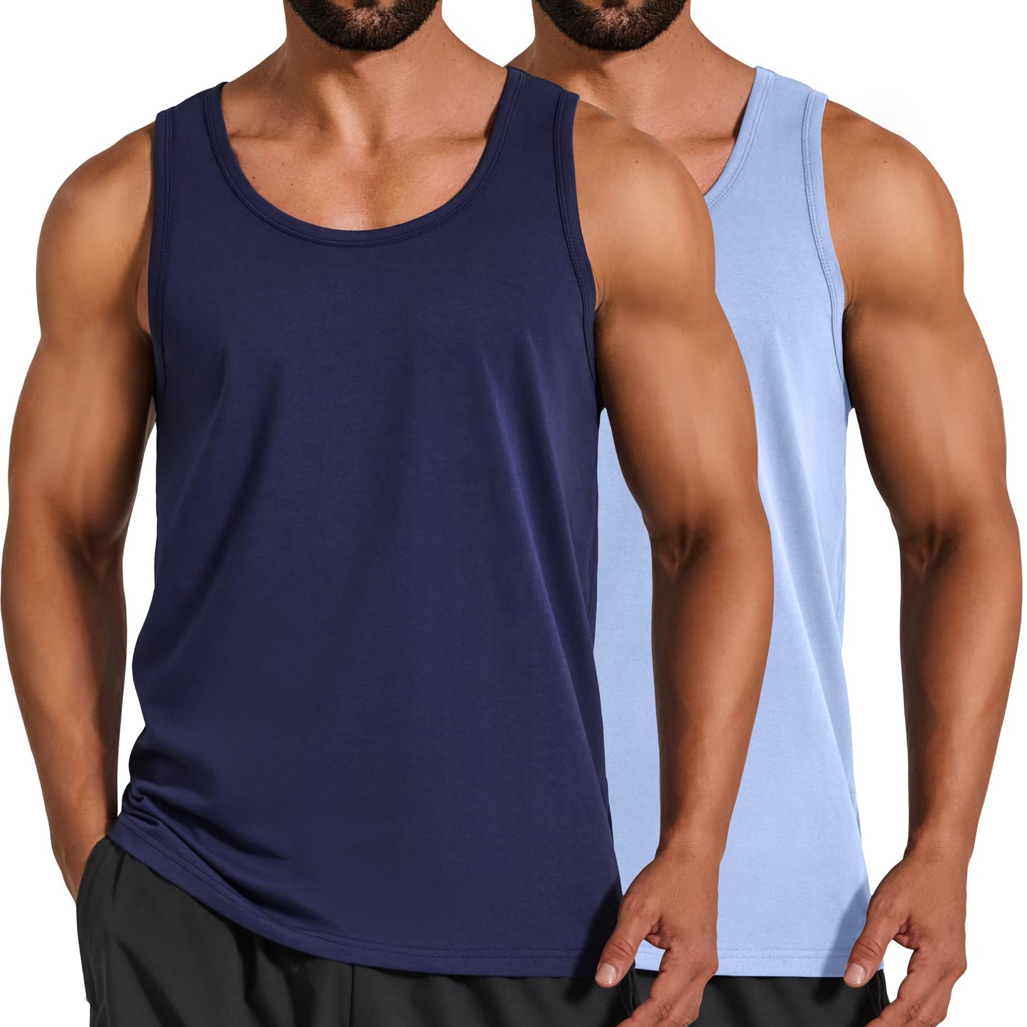 COOFANDY Mens Cotton Muscle Tank Top Sleeveless Gym Shirts Workout Tee Shirts