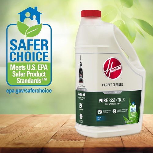 Hoover Pure Essentials Carpet Cleaner Solution - 128 Oz. Natural Plant-Based Formula | Fresh Rain Scent