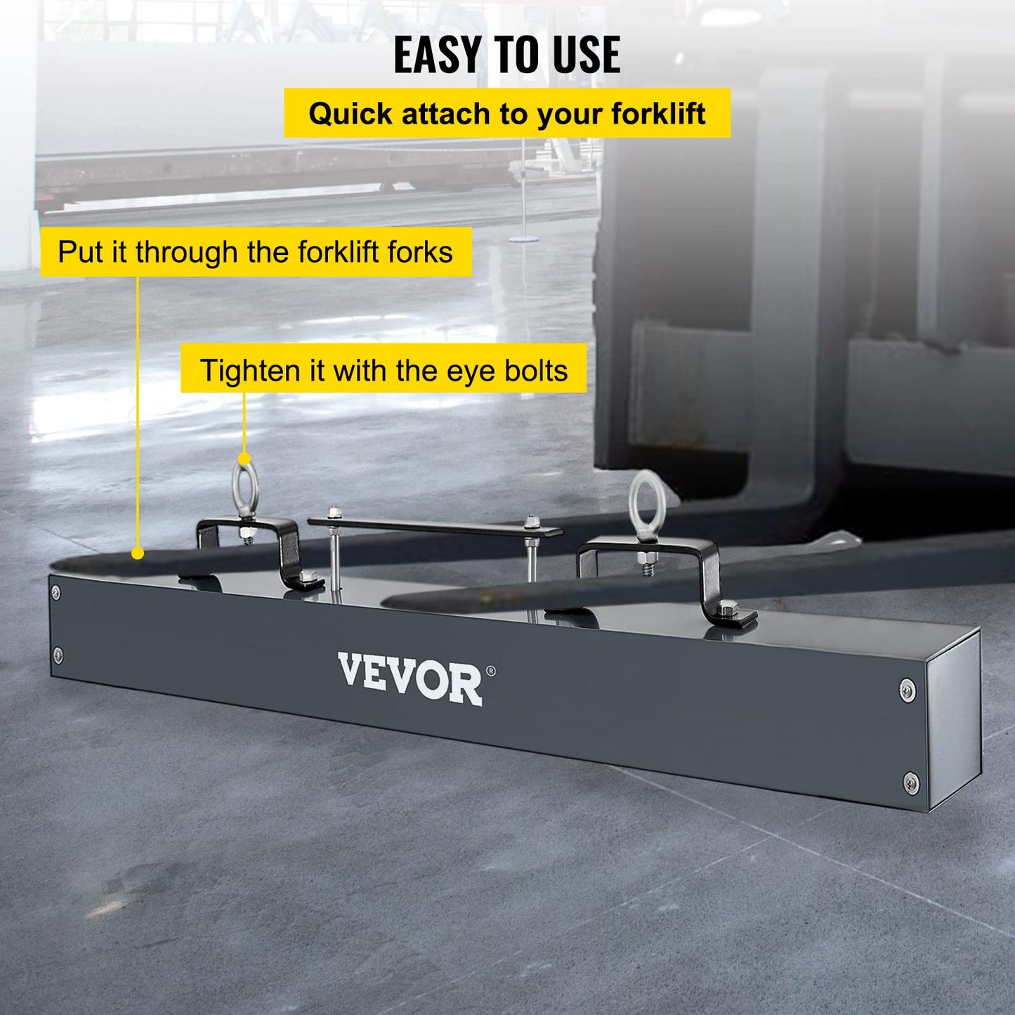 VEVOR 48 inches Hanging Magnet Magnetic Sweeper Pickup Tool 67 Lbs Nail Magnet Hang Type Magnet Sweeper Magnetic Nail Sweeper Magnetic Sweepers fits Forklift