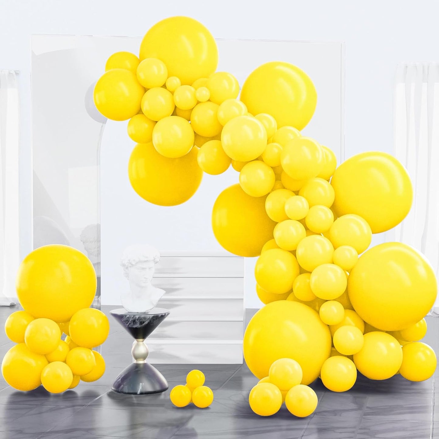 PartyWoo Yellow Balloons - 100pcs Matte Latex Balloons in 5-18 Inch Sizes for Celebrations | Perfect for Baby Showers, Birthdays, and Graduations
