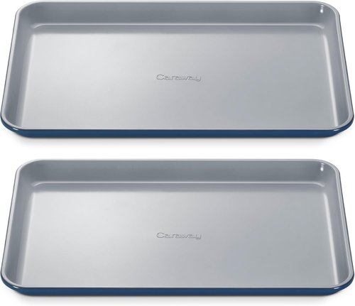 Caraway Non-Stick Ceramic Baking Sheet - Naturally Slick & Non-Toxic - Perfect for Baking & Roasting - Medium (15" x 10") - Navy