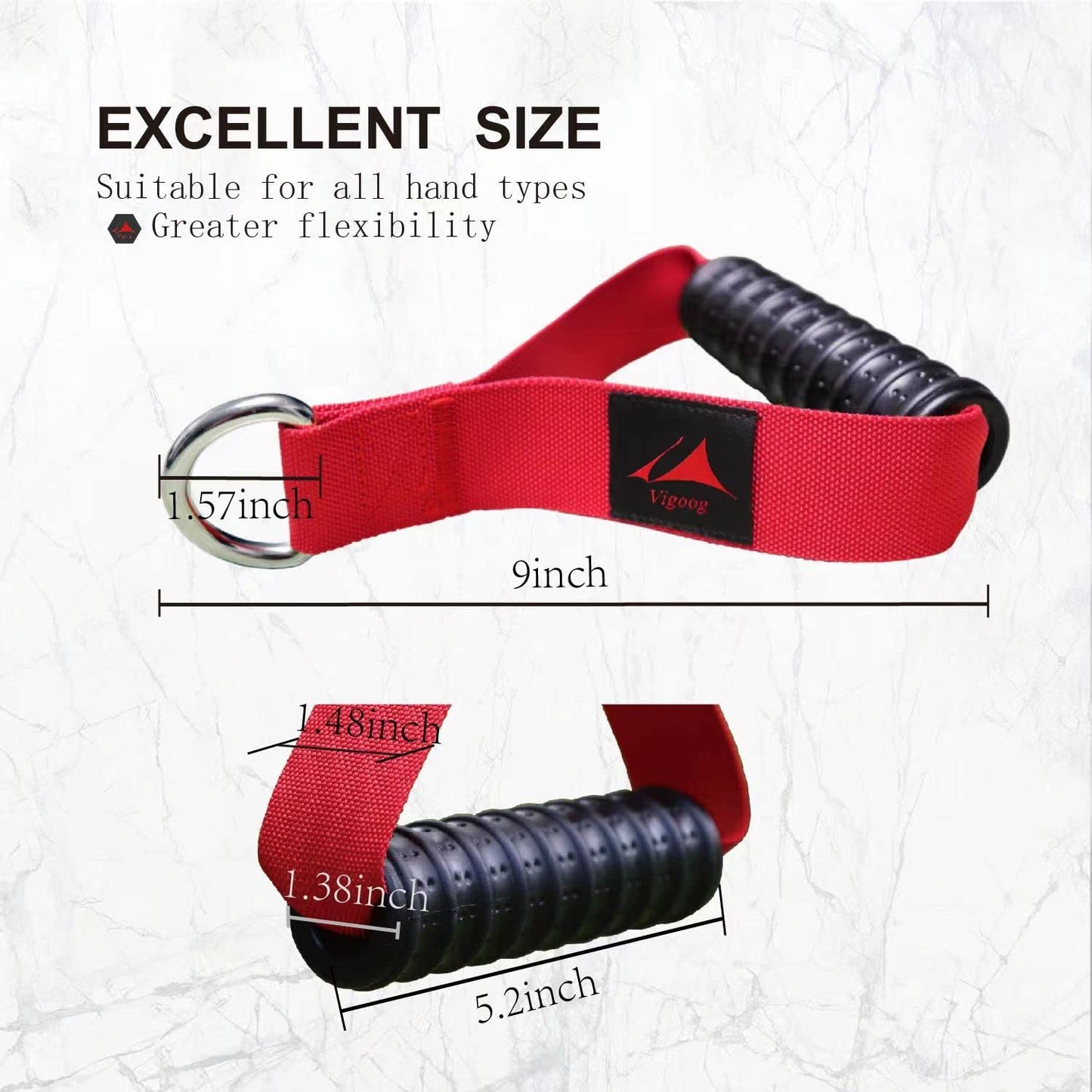 Vigoog Heavy Duty Gym Workout Handles Attachment for Cable Machine,Resistance Band,Pulley System Home Exercise Equipment, Comfortable and Stronger Grip