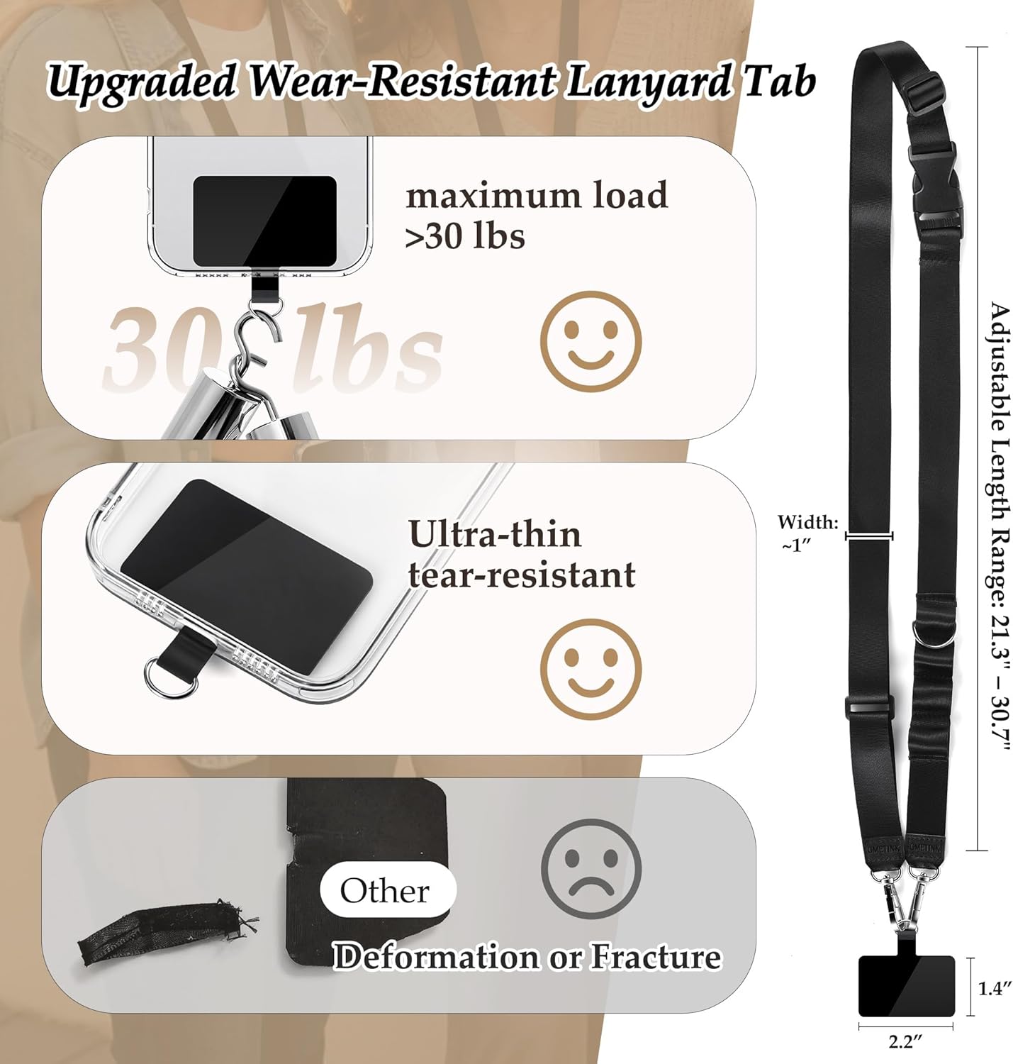 Adjustable Anti-Theft Phone Lanyard for Travel - Universal Crossbody Strap