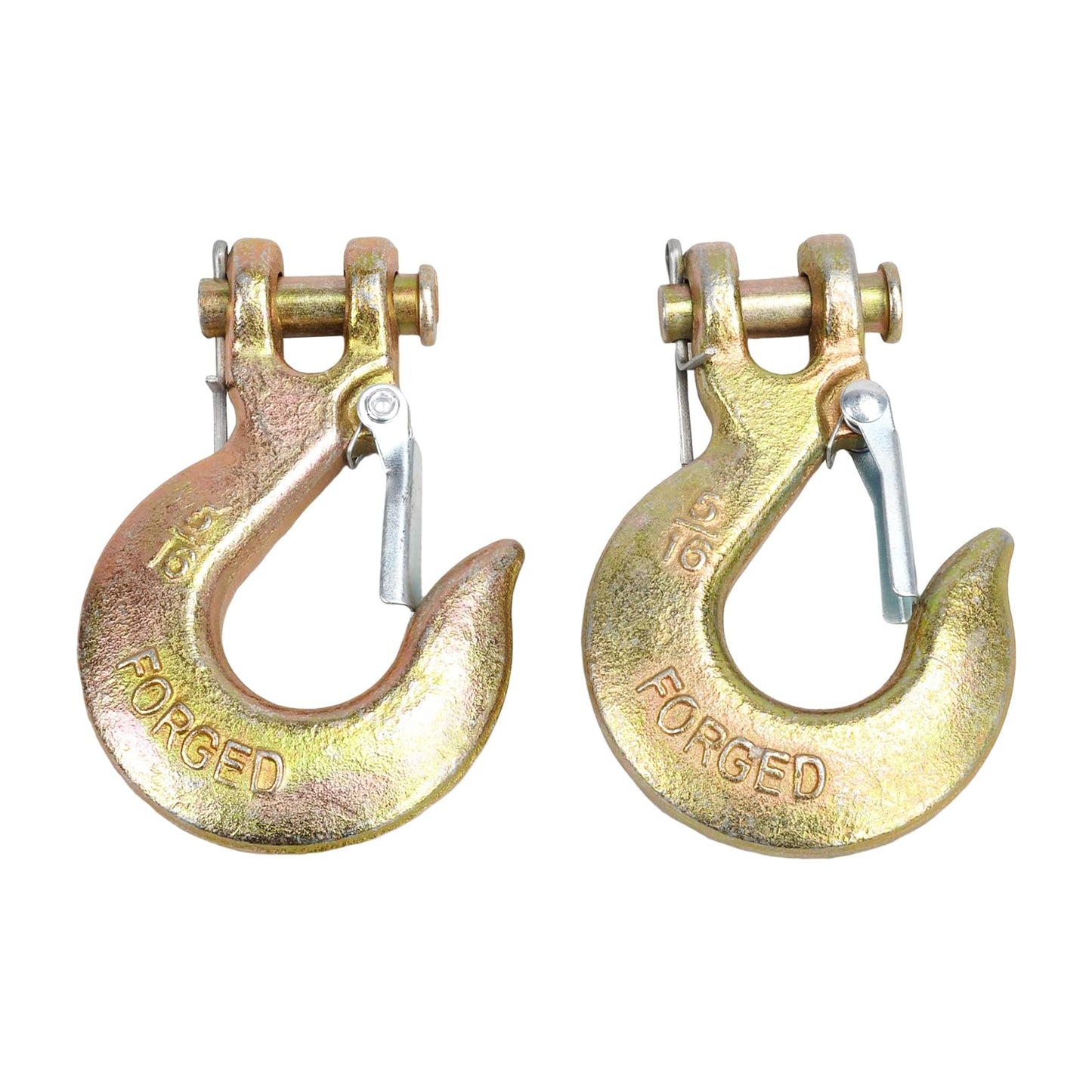 TBAPFS 2 Pack 5/16" Inch Clevis Grab Hooks G70 Steel Chain Slip Hook with Safety Latch 14000 Lbs Capacity Working with Towing and Chain