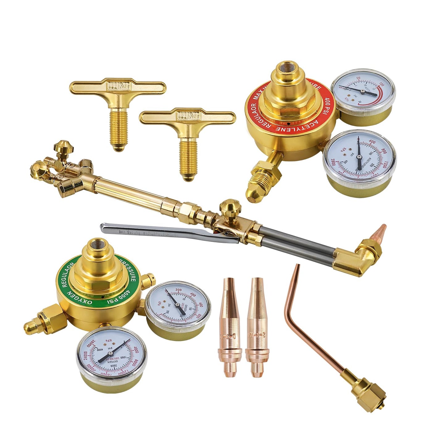 Tanqcheny 0384-0807 Journeyman 450 SR Series Cutting System Kit Including SR460-510 Gas Regulator, 315F Torch Handle, CA2460 Cutting Attachment, Cutting tips, Welding Nozzle
