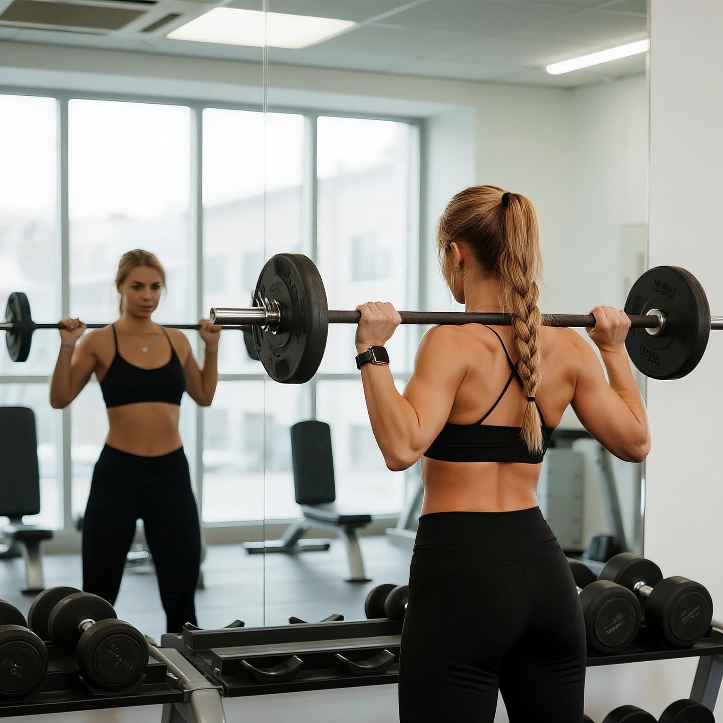yuzeyurun Home Gym Mirror, Set of 2Pcs 48″×30″ Large Gym Mirrors, Tempered Glass Full Length Wall Mirrors, Full Body Mirror for Bedroom, Wall Mounted Mirror for Gym, Bedroom, Door