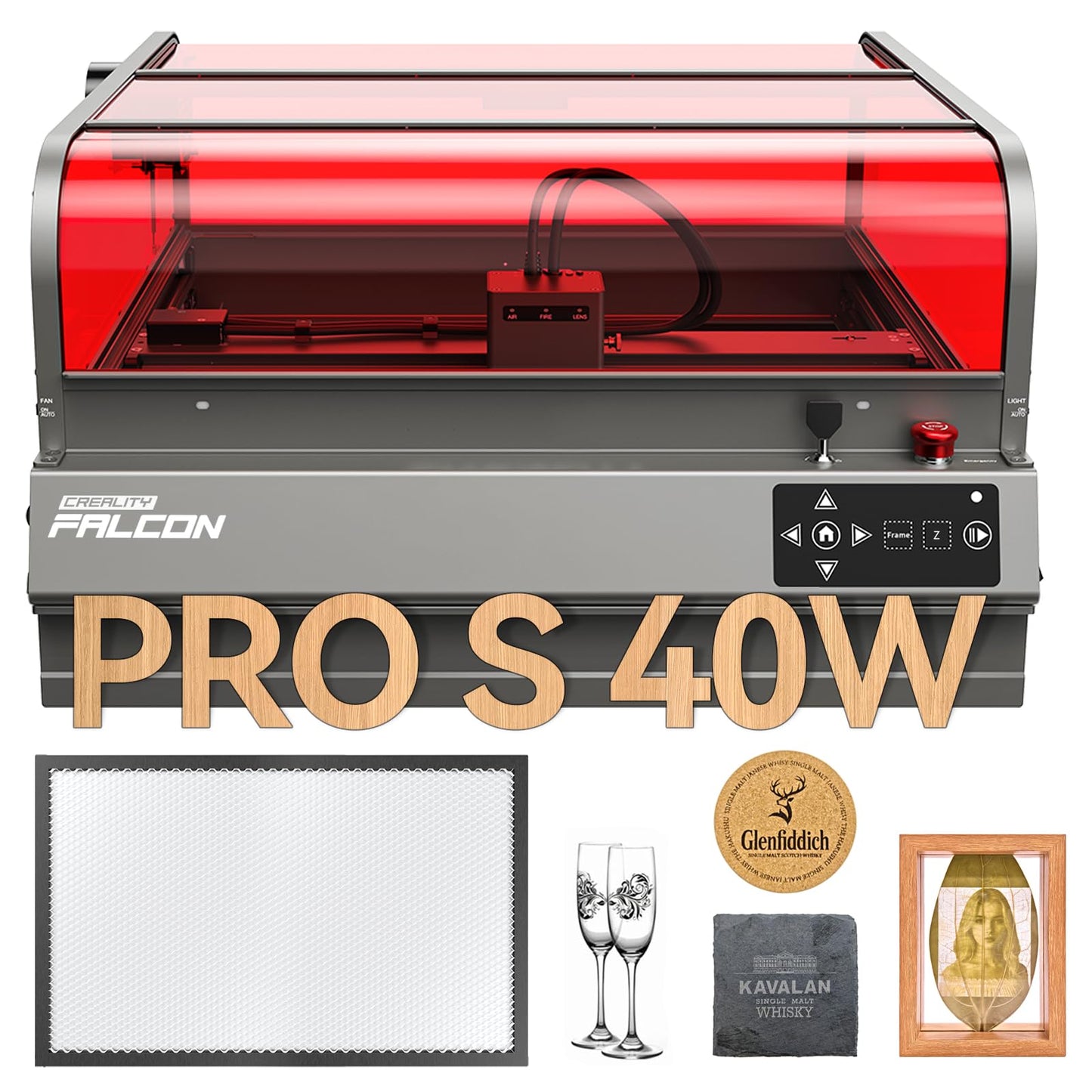 Creality Laser Engraver Faclon2 Pro S 40W Desktop Diode Laser Cutter and Engraver Machine with Enclosure,Smart Camera,Air Assist,Engraving Machine for Wood Acrylic Leather Stone Metal