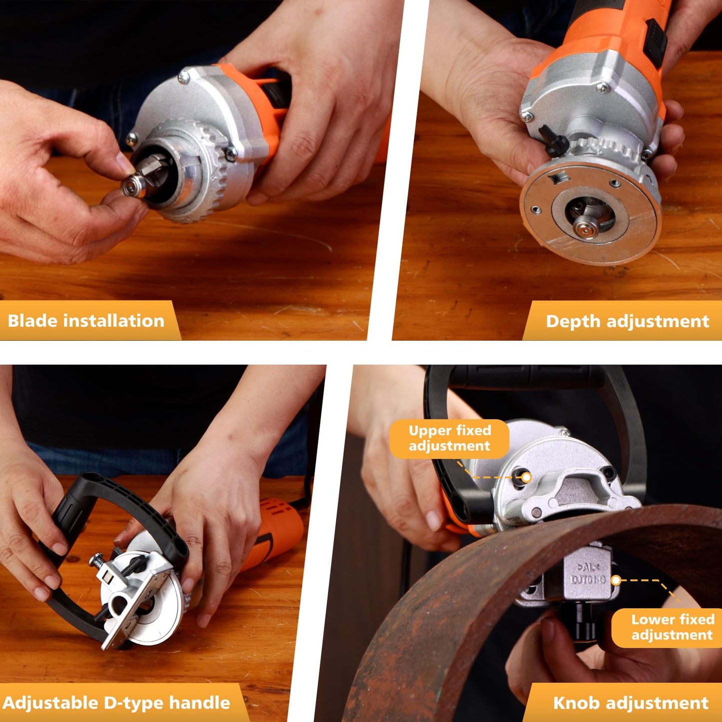 Handheld Chamfer Tool, Metal Chamfering Tool, for Trimming, Beveling, Deburring, 45 Degree Arc and Bevel, 850W 120V 60Hz, Model PT-100 (Machine)