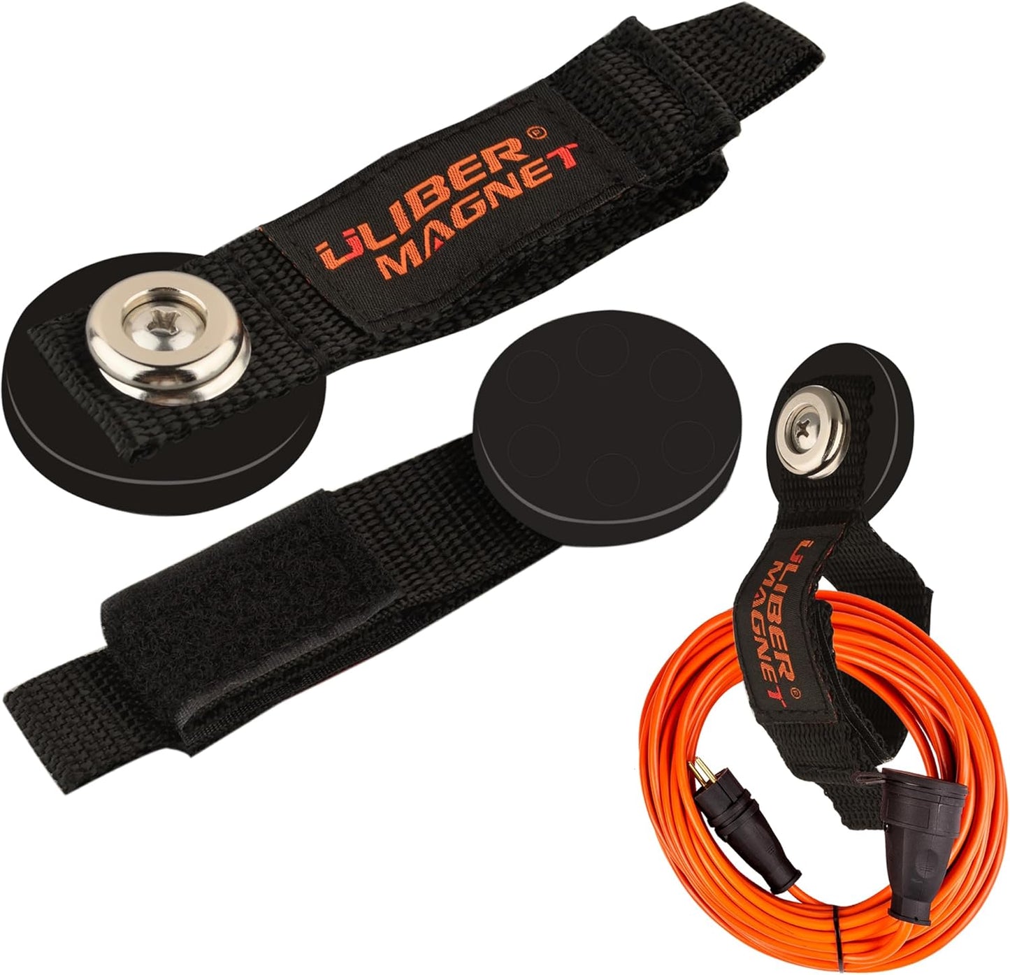 ULIBERMAGNET Strong Magnetic Storage Straps - Heavy Duty Tool Organizer for Garage & Workshop | 2 Pack, 1.69 Inch